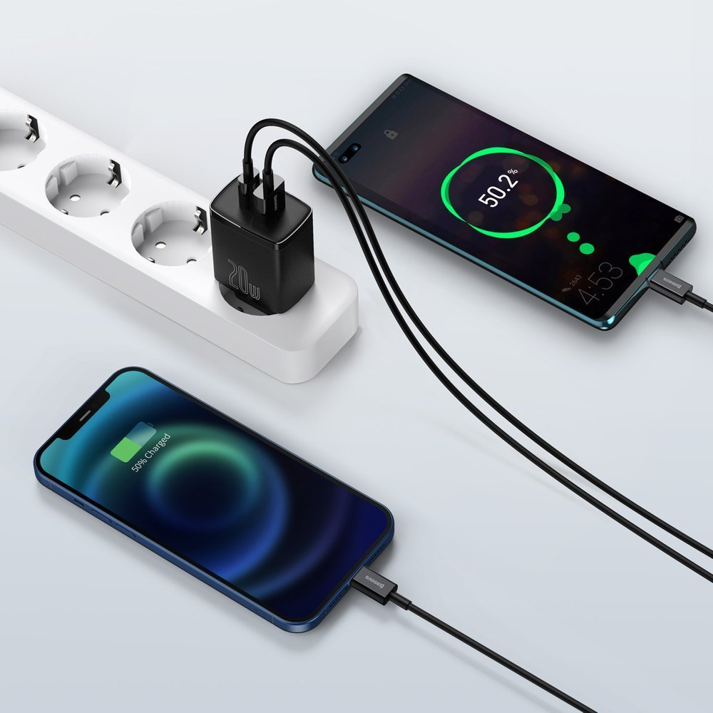 Greitas Buitinis Įkroviklis Baseus Compact USB Type C / USB 20 W 3 A Power Delivery Quick Charge 3.0 Juodas (CCXJ-B01) 8 Greitas Buitinis Įkroviklis Baseus Compact USB Type C / USB 20 W 3 A Power Delivery Quick Charge 3.0 Juodas (CCXJ-B01) 8