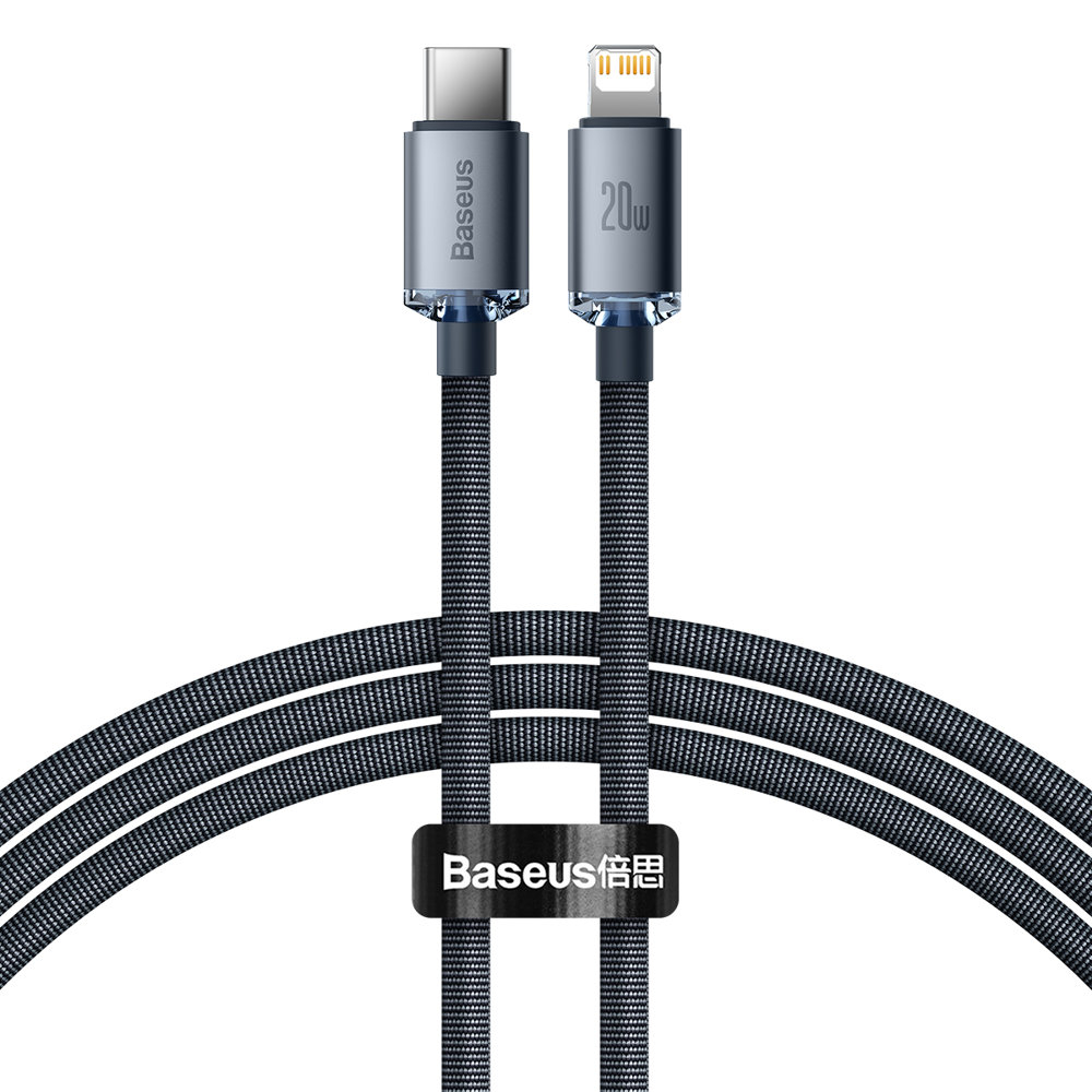 Greito Įkrovimo Kabelis Baseus crystal shine series USB Type C į Lightning 20W 1.2m Juodas (CAJY000201) Greito Įkrovimo Kabelis Baseus crystal shine series USB Type C į Lightning 20W 1.2m Juodas (CAJY000201)
