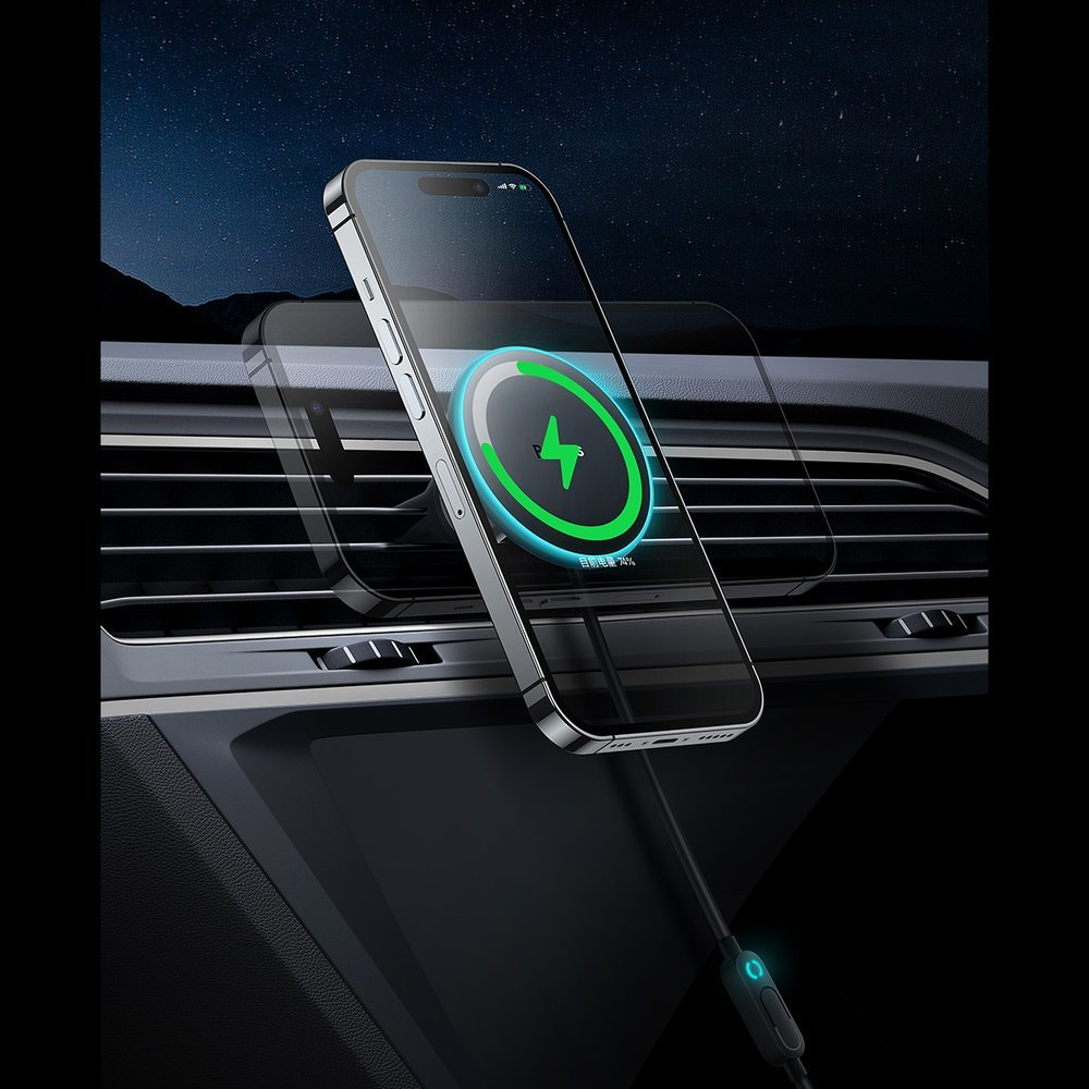 Baseus CW01 MagSafe 15W USB 25W inductive car charger - Juodas 7 Baseus CW01 MagSafe 15W USB 25W inductive car charger - Juodas 7