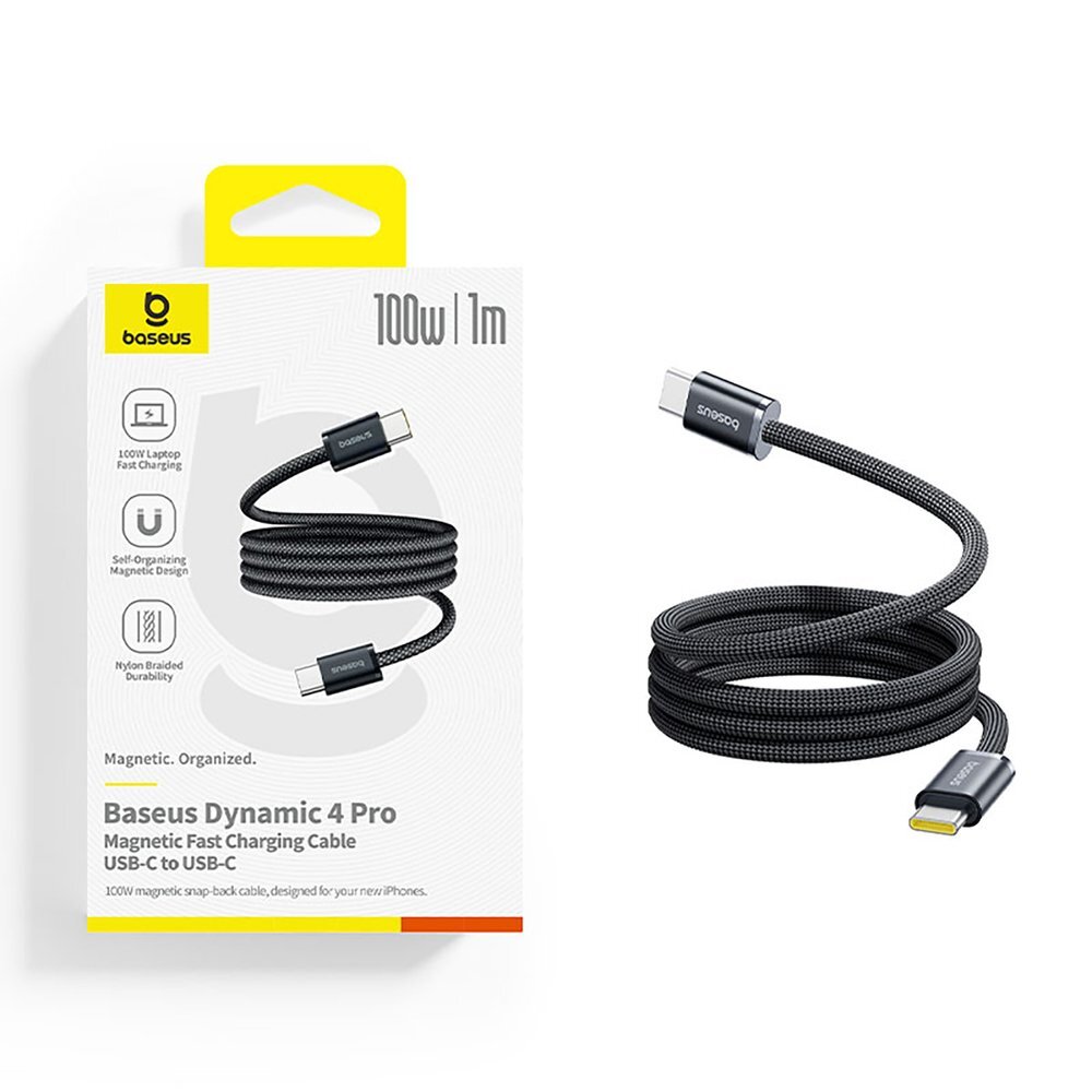 Krovimo kabelis Baseus Dynamic 4 Pro greitas USB-C – USB-C 100 W 1 m – juodas 3 Krovimo kabelis Baseus Dynamic 4 Pro greitas USB-C – USB-C 100 W 1 m – juodas 3