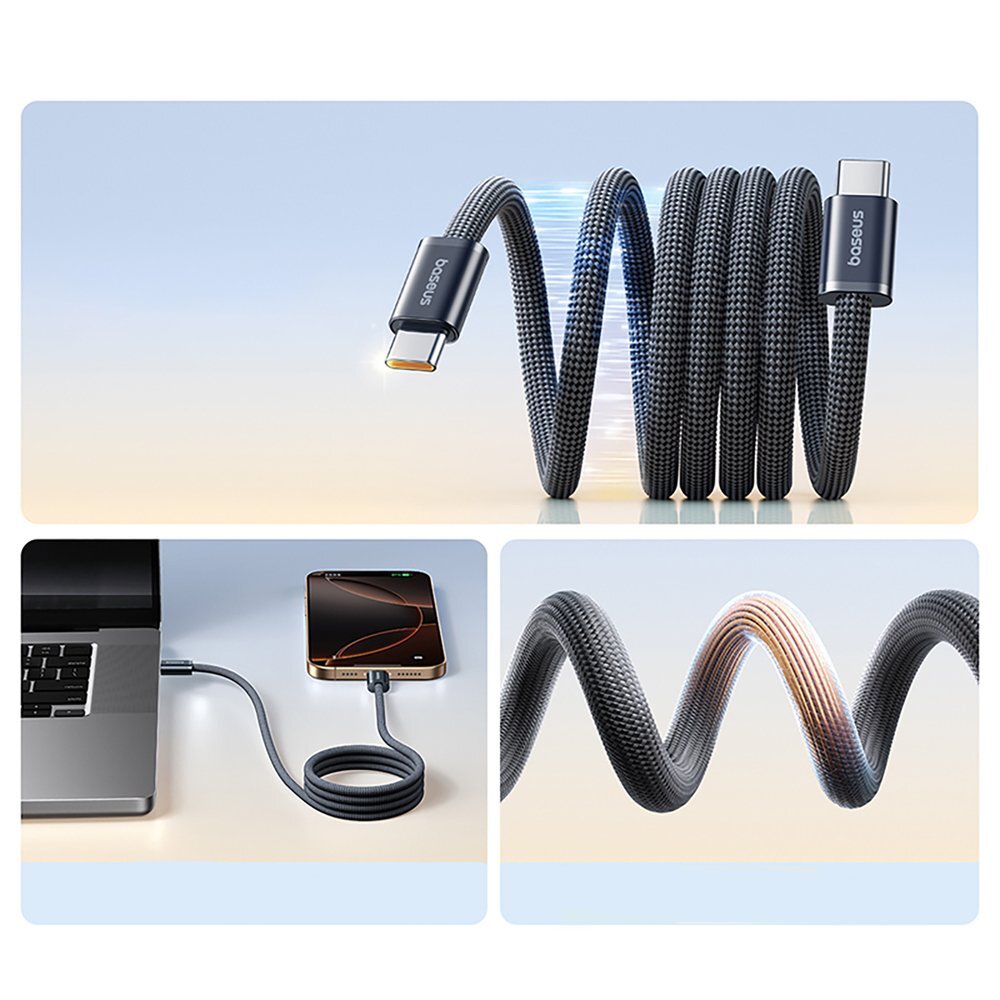 Krovimo kabelis Baseus Dynamic 4 Pro greitas USB-C – USB-C 100 W 1 m – juodas 4 Krovimo kabelis Baseus Dynamic 4 Pro greitas USB-C – USB-C 100 W 1 m – juodas 4