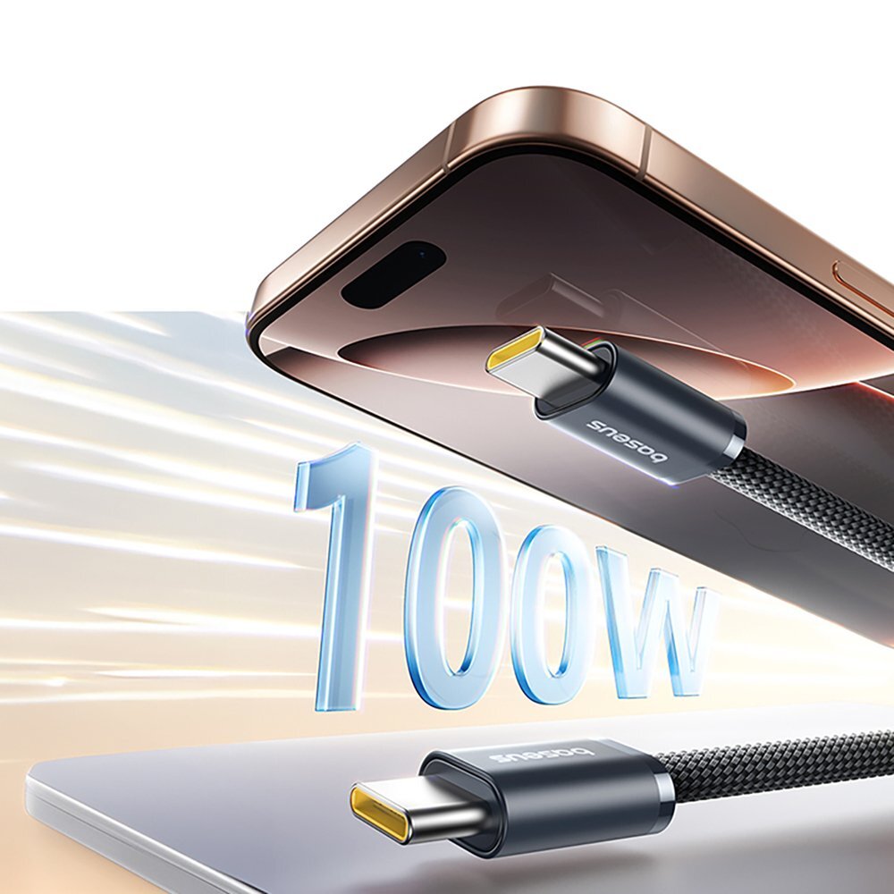 Krovimo kabelis Baseus Dynamic 4 Pro greitas USB-C – USB-C 100 W 1 m – juodas 6 Krovimo kabelis Baseus Dynamic 4 Pro greitas USB-C – USB-C 100 W 1 m – juodas 6