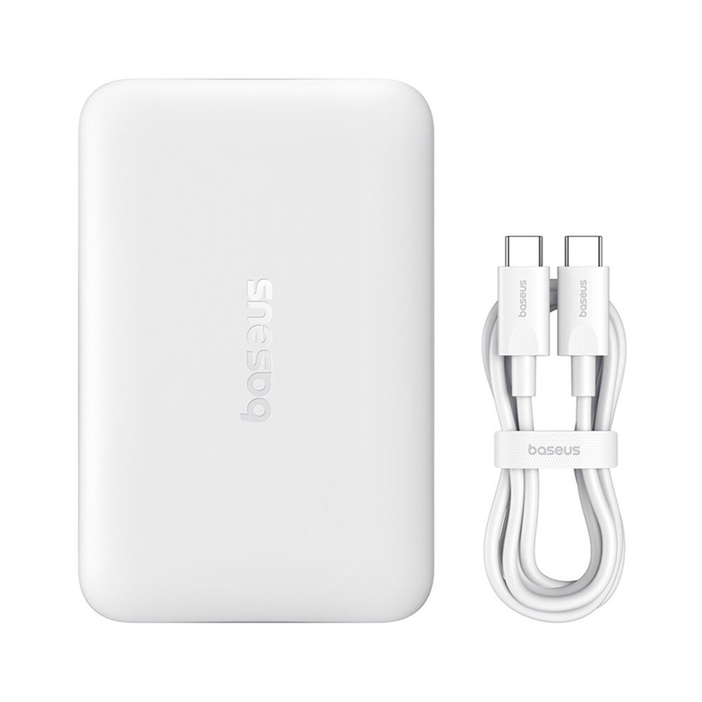 Išorinė baterija Baseus EnerFill FM11 Ultra-Mini 10000 mAh 22.5 W su MagSafe ir Baseus Simple USB-C 20 V/3 A 30 cm kabeliu – balta 1 Išorinė baterija Baseus EnerFill FM11 Ultra-Mini 10000 mAh 22.5 W su MagSafe ir Baseus Simple USB-C 20 V/3 A 30 cm kabeliu – balta 1