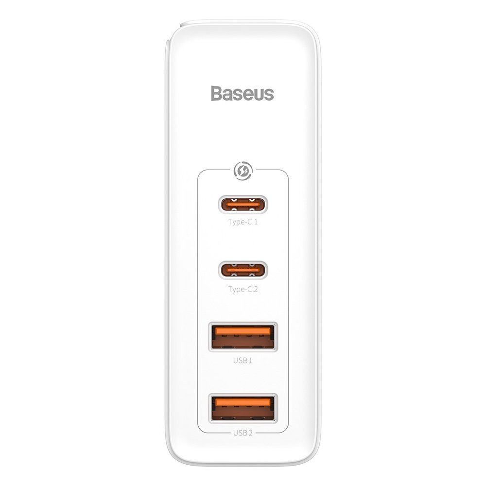 Baseus GaN2 Pro Greitas Buitinis Įkroviklis 100W USB / USB Typ C Greitas Įkrovimas 4+ Baltas (CCGAN2P-L02) 1