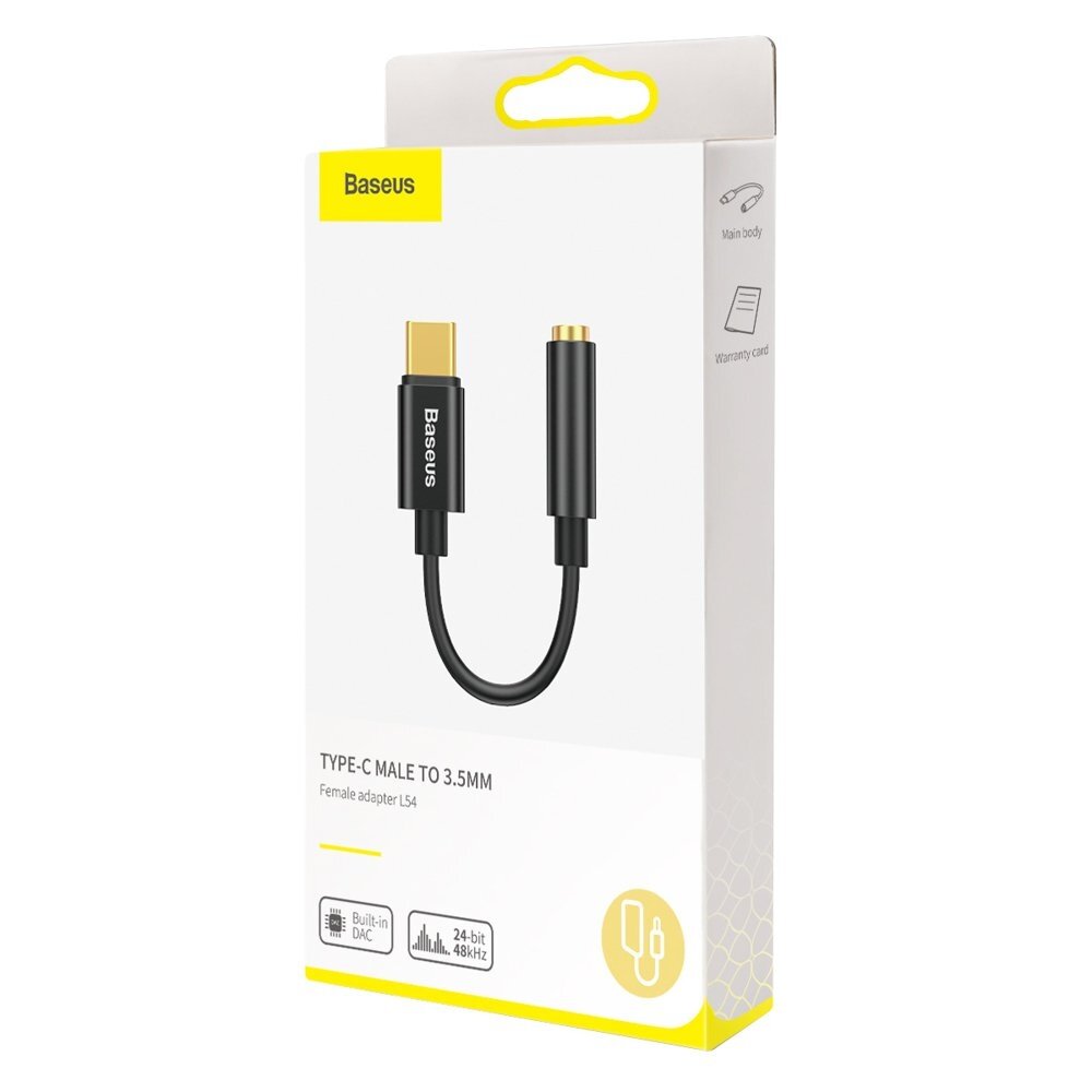 Adapteris Baseus L54 Usb-C Į 3.5 Mm Female juodas UGLX912 14 Adapteris Baseus L54 Usb-C Į 3.5 Mm Female juodas UGLX912 14