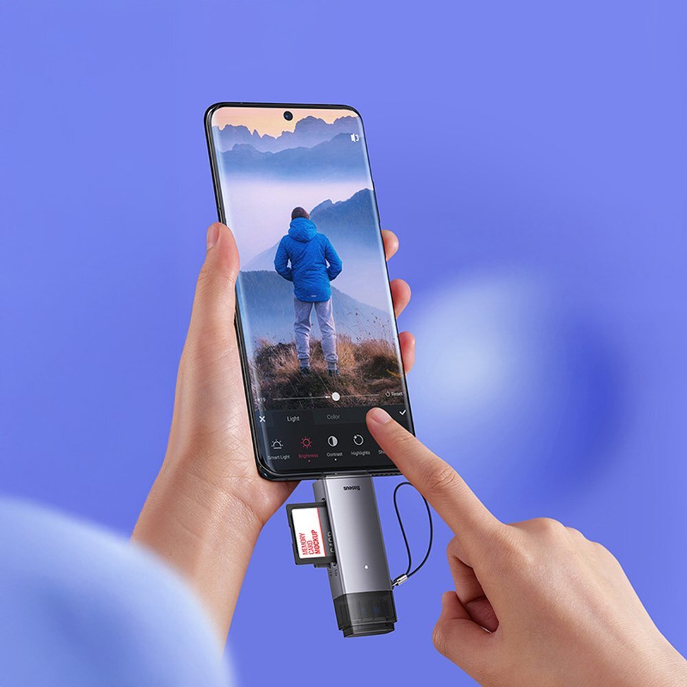 Kortelių skaitytuvas Baseus Lite Series USB-A / USB-C 3.0 SD / TF – pilkas 13