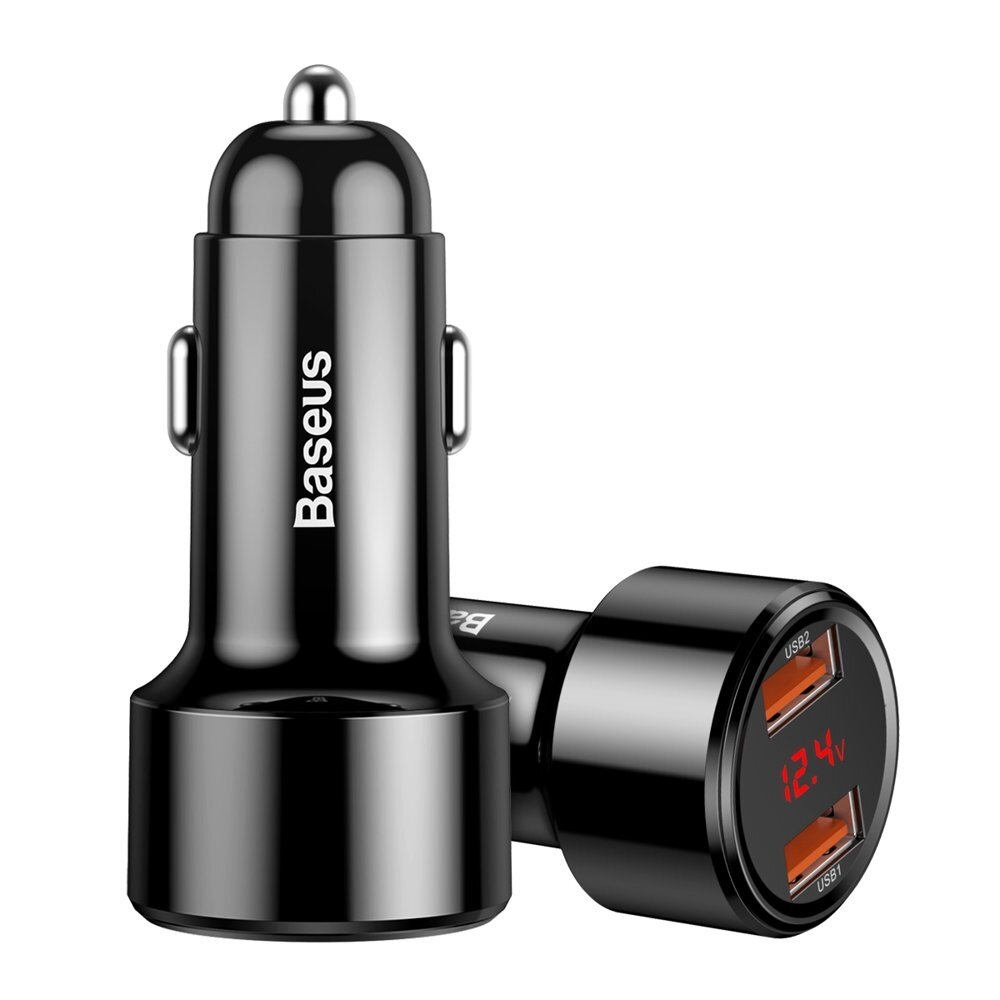 Automobilinis įkroviklis Baseus Magic Series Dual Qc Car Charger With Digital Display 2X Usb Qc3.0 45W 6A Juodas Automobilinis įkroviklis Baseus Magic Series Dual Qc Car Charger With Digital Display 2X Usb Qc3.0 45W 6A Juodas