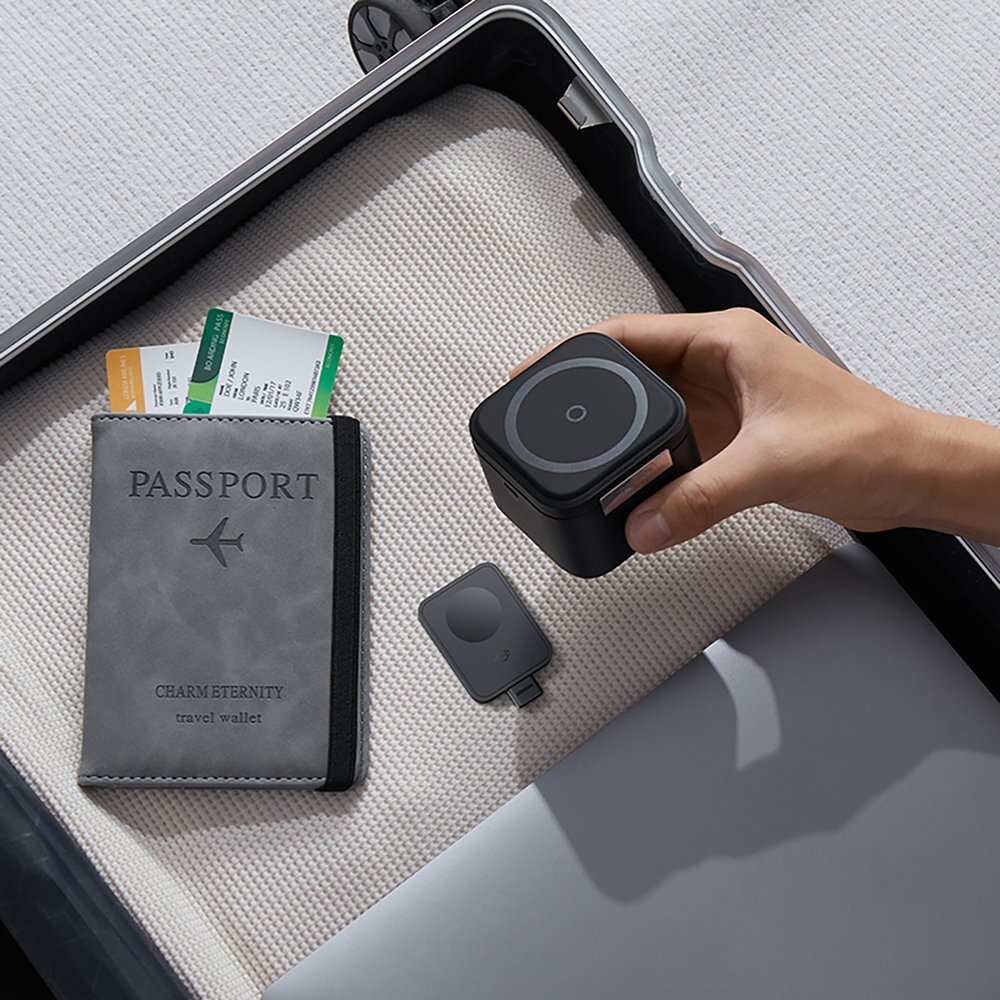 Belaidis įkroviklis Baseus MagPro 3in1 25 W su MagSafe telefonui ir išmaniajam laikrodžiui – juodas 12