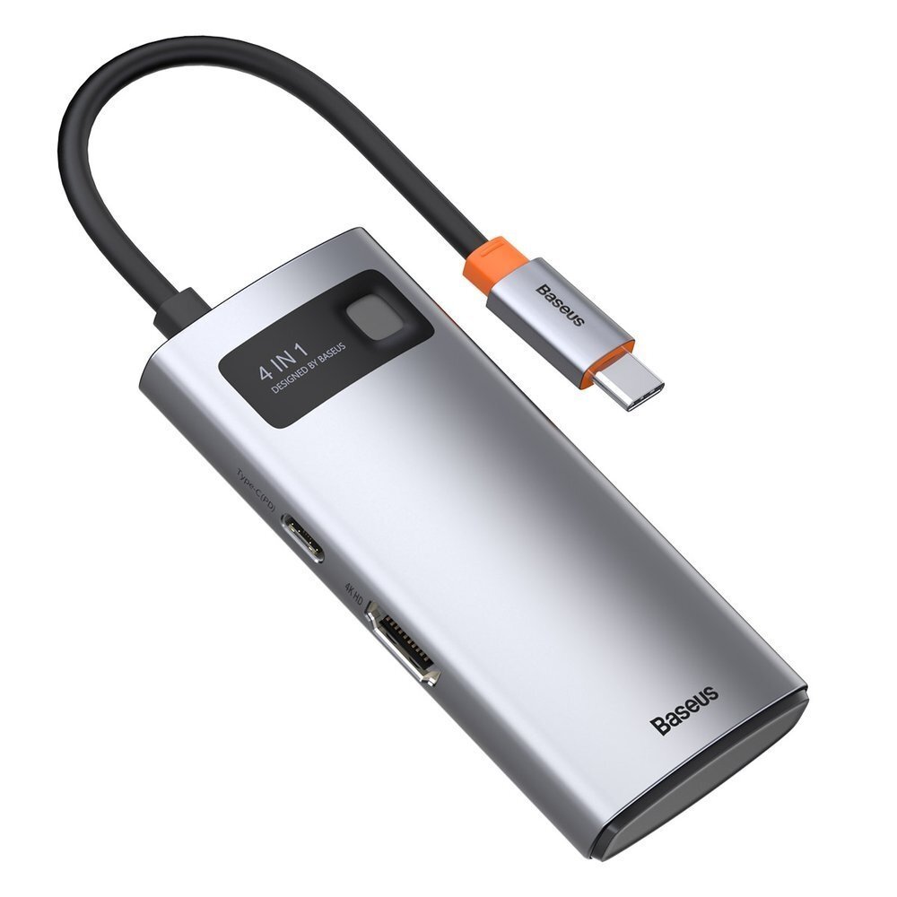 Baseus Metal Gleam 4in1 Daugiafunkcinis Šakotuvas HUB USB Type C - USB Type C 100 W / HDMI 4K 30 Hz / 1x USB 3.2 Gen 1 / 1x USB 2.0 (CAHUB-CY0G) UGLX912 6 Baseus Metal Gleam 4in1 Daugiafunkcinis Šakotuvas HUB USB Type C - USB Type C 100 W / HDMI 4K 30 Hz / 1x USB 3.2 Gen 1 / 1x USB 2.0 (CAHUB-CY0G) UGLX912 6