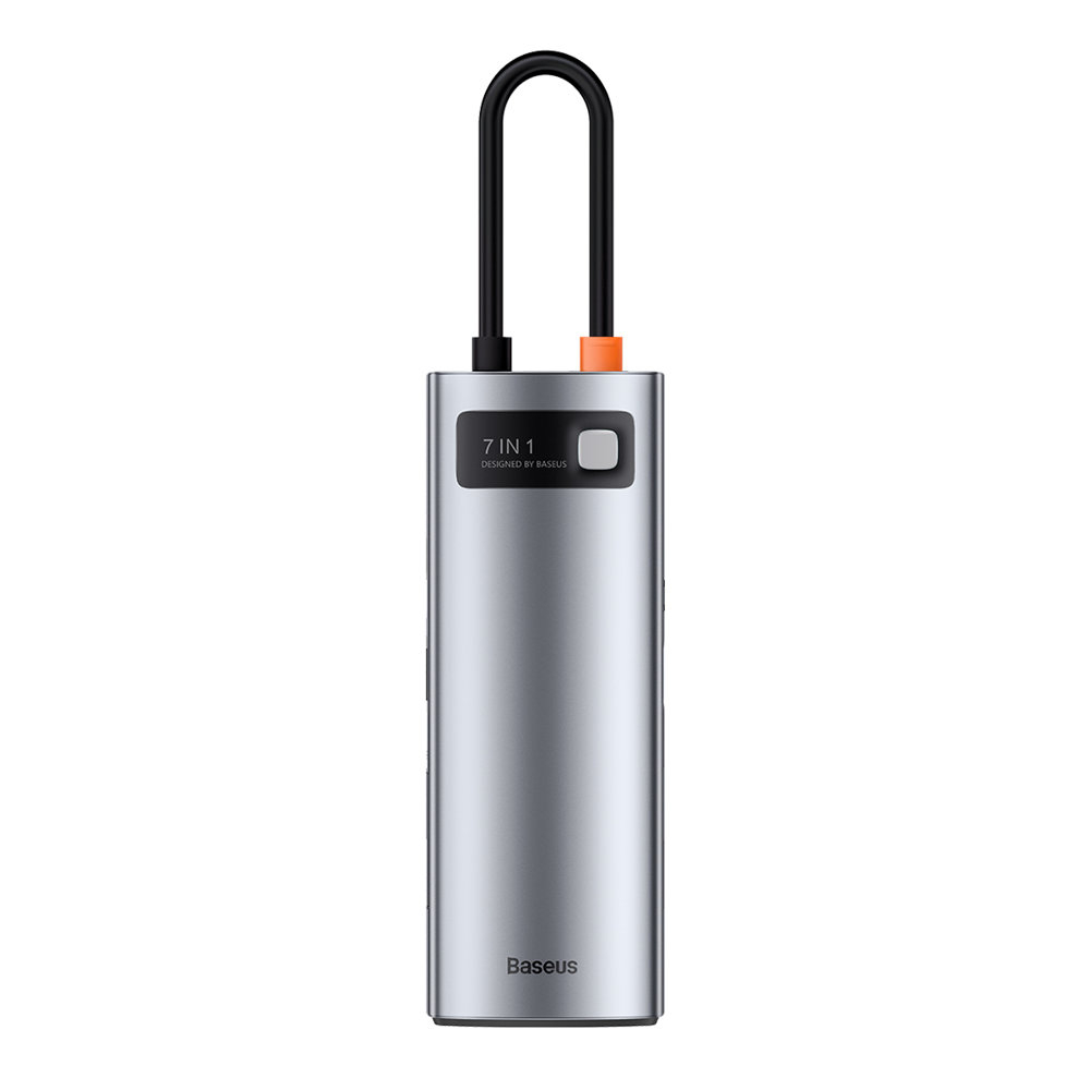 Jungčių Daugiklis Baseus Metal Gleam Series 7-in-1 multifunctional type-C HUB docking station HDMI TF cards PD Pilkas (WKWG020113) UGLX912 6 Jungčių Daugiklis Baseus Metal Gleam Series 7-in-1 multifunctional type-C HUB docking station HDMI TF cards PD Pilkas (WKWG020113) UGLX912 6