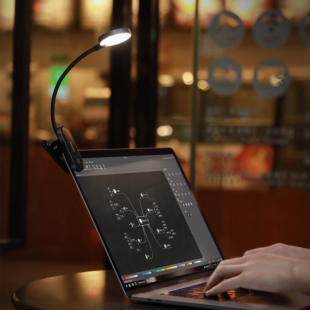 Baseus mini LED Skaitymo Lempa Su Spaustuku Pilka (DGRAD-0G) 7 Baseus mini LED Skaitymo Lempa Su Spaustuku Pilka (DGRAD-0G) 7