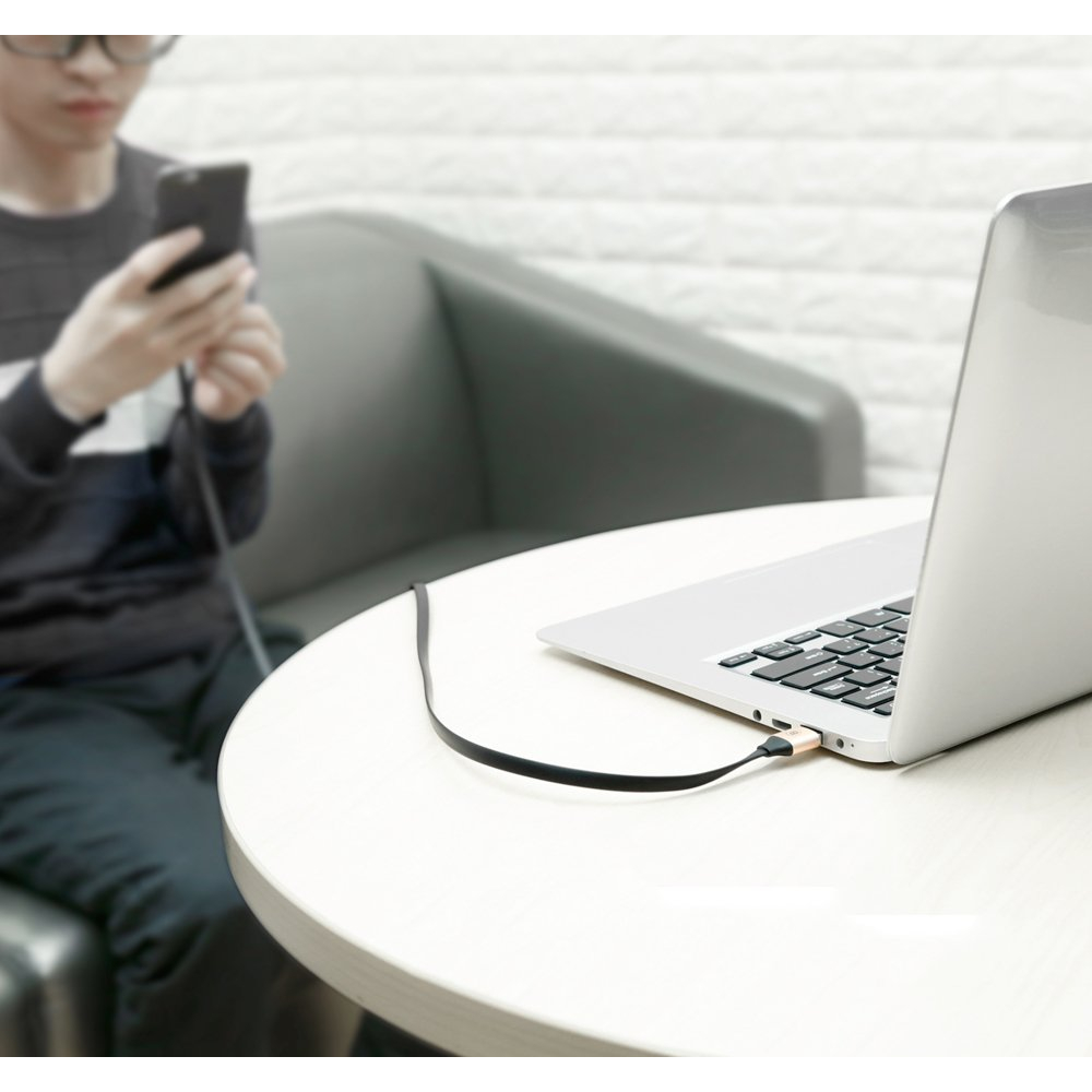 Kabelis Baseus Nimble Flat Portable Usb / Usb-C Cable 2A 0,23M Juodas 6