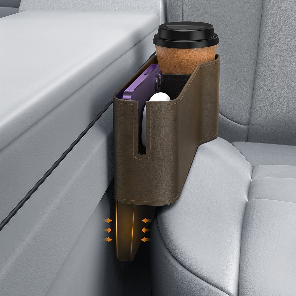 Automobilinis organizatorius Baseus OrganizeFun Series centrinės konsolės laikymo dėžė – rudos marmuro spalvos 3