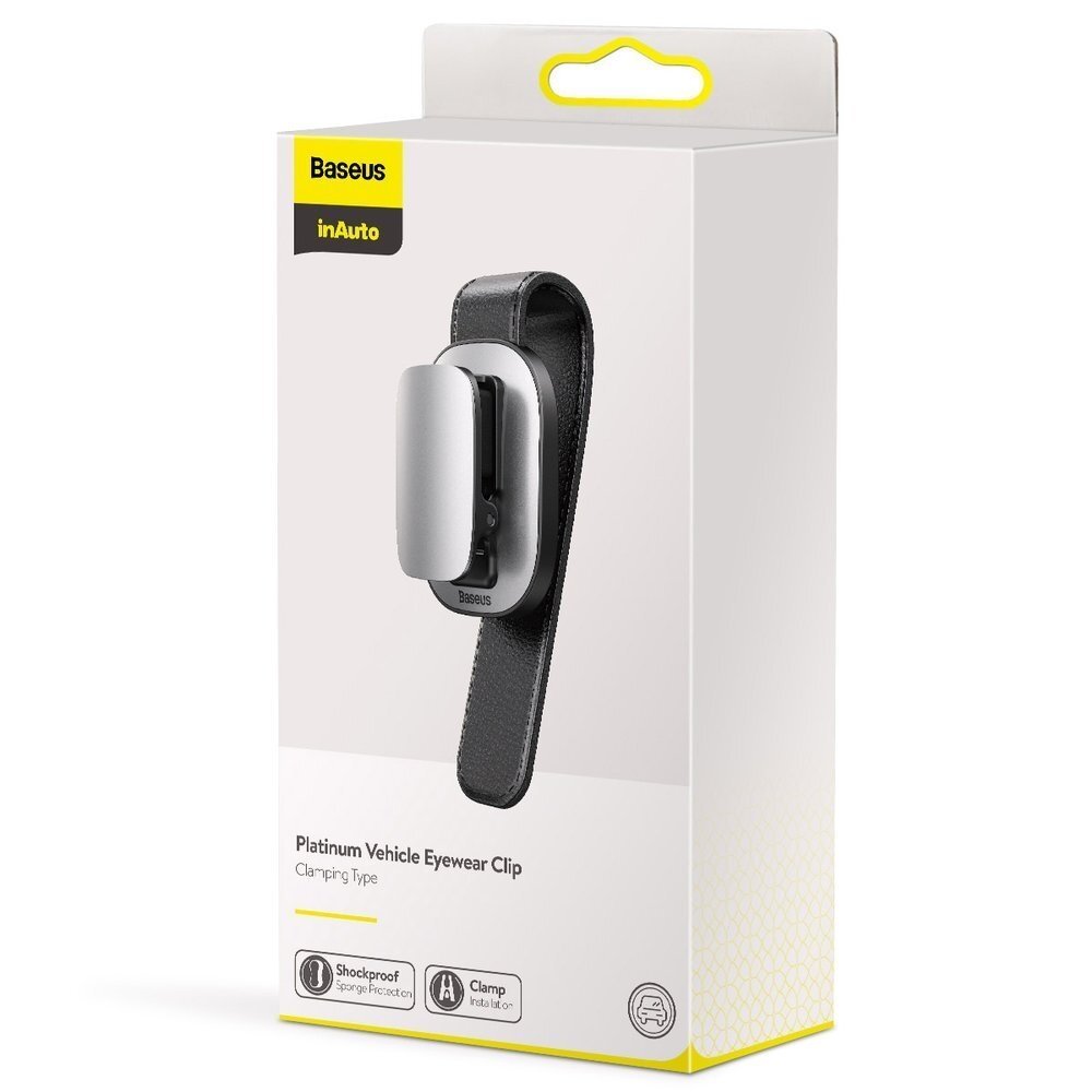 Baseus Platinum Vehicle Eyewear Clip Clamping Type Sidabrinis (Acyjn-B0S) 20 Baseus Platinum Vehicle Eyewear Clip Clamping Type Sidabrinis (Acyjn-B0S) 20