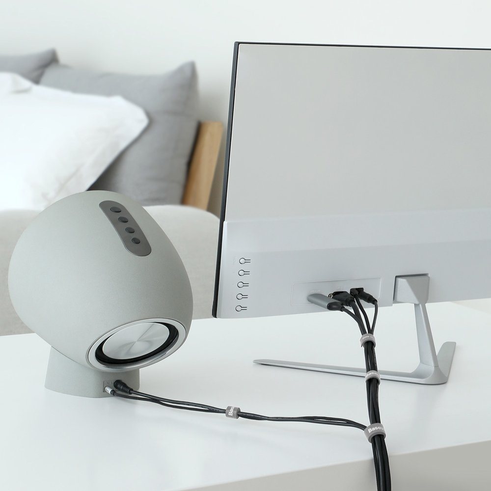 Baseus Rainbow Circle Velcro Straps To Organizing Cables 3M Gray (Acmgt-F0G)  4 Baseus Rainbow Circle Velcro Straps To Organizing Cables 3M Gray (Acmgt-F0G)  4