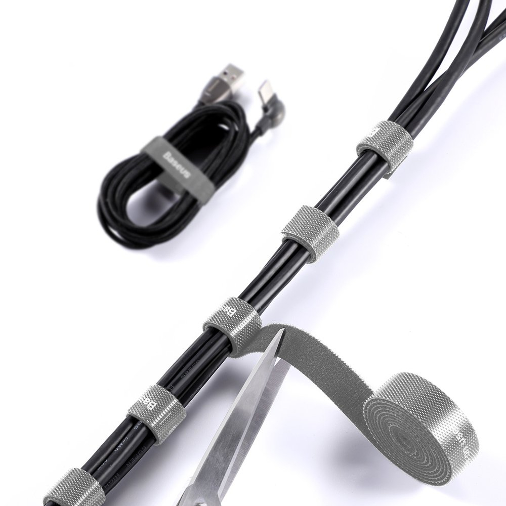 Baseus Rainbow Circle Velcro Straps To Organizing Cables 3M Gray (Acmgt-F0G)  6 Baseus Rainbow Circle Velcro Straps To Organizing Cables 3M Gray (Acmgt-F0G)  6