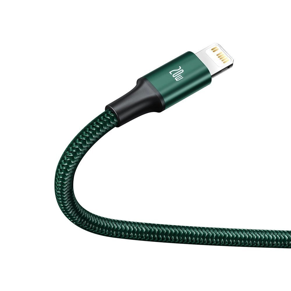 Krovimo kabelis Baseus Rapid Series 3in1 USB-C – USB-C / Lightning / micro USB 20 W PD 1.5 m – žalias 2 Krovimo kabelis Baseus Rapid Series 3in1 USB-C – USB-C / Lightning / micro USB 20 W PD 1.5 m – žalias 2