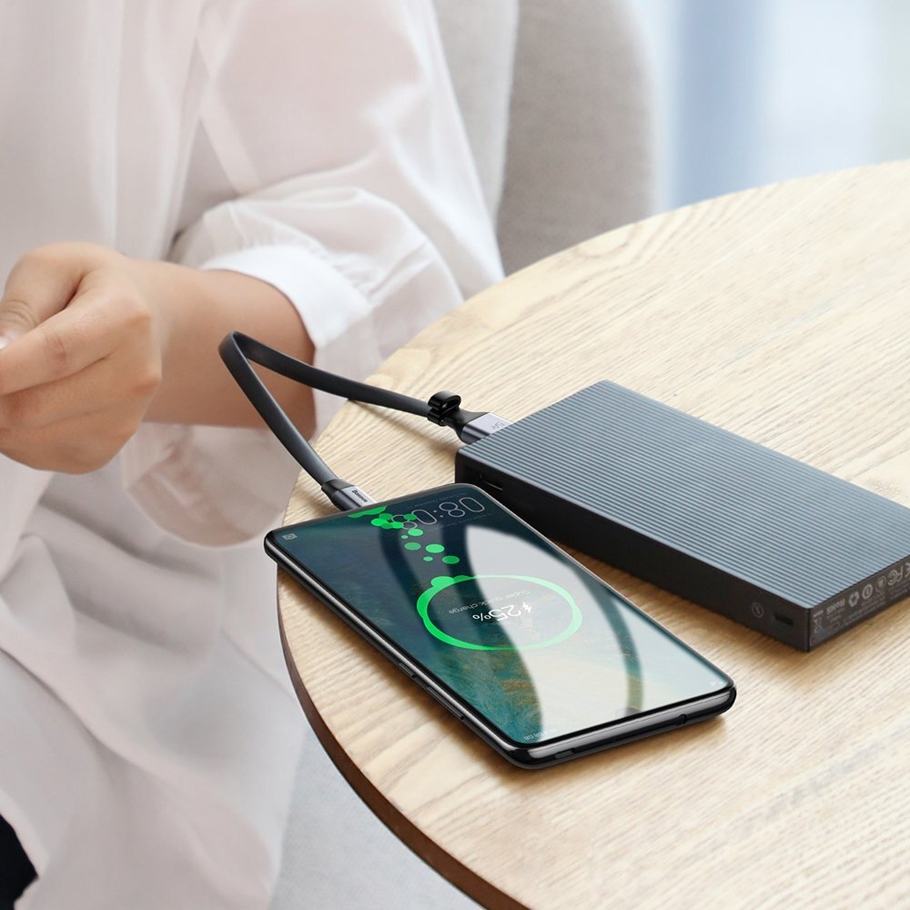 Kabelis Baseus Simple Hw Quick Charge Charging Data Cable Usb skirta Type-C 5A 40W 23Cm pilkas 7 Kabelis Baseus Simple Hw Quick Charge Charging Data Cable Usb skirta Type-C 5A 40W 23Cm pilkas 7