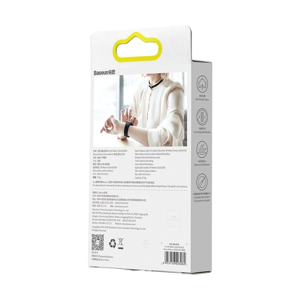 Baseus Slip-Thru dirželis AP Watch 3/4/5/6/SE 38mm/40mm juodas (LBWSE-01) 5 Baseus Slip-Thru dirželis AP Watch 3/4/5/6/SE 38mm/40mm juodas (LBWSE-01) 5