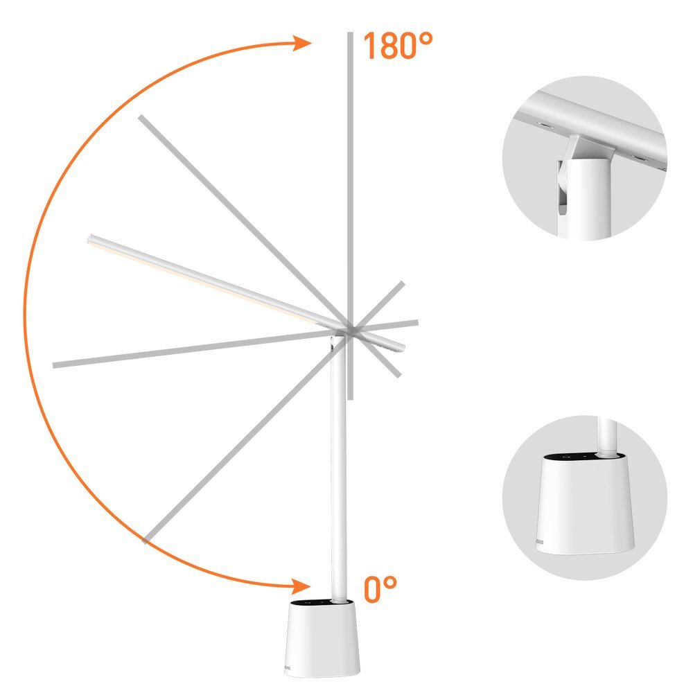 Baseus Smart Eye Pakraunama Sulankstoma Skaitymo Lempa LED Statoma Ant Stalo (Smart Light) Balta (DGZG-02) 18 Baseus Smart Eye Pakraunama Sulankstoma Skaitymo Lempa LED Statoma Ant Stalo (Smart Light) Balta (DGZG-02) 18