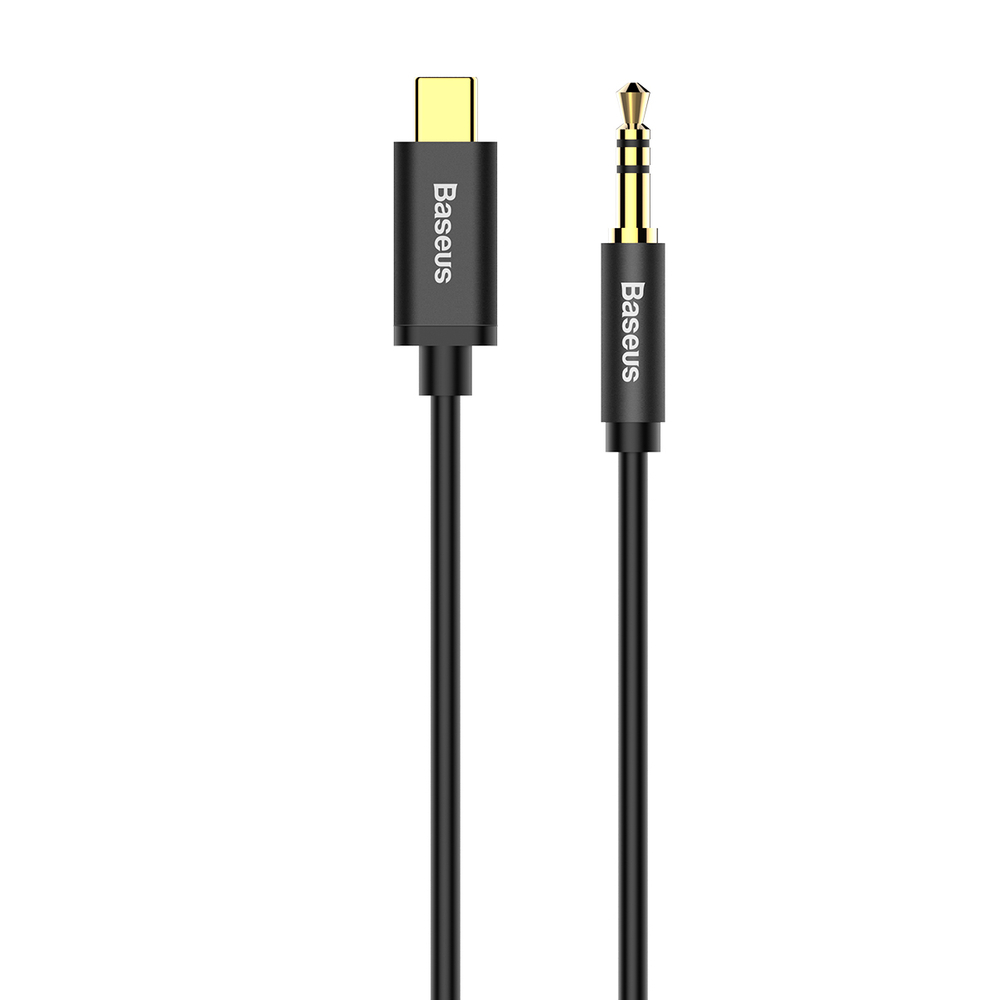 Kabelis Baseus stereo audio AUX 3,5 mm mini jack - USB Type C skirtas išmaniesiems telefonams 120cm Juodas (CAM01-01) 1 Kabelis Baseus stereo audio AUX 3,5 mm mini jack - USB Type C skirtas išmaniesiems telefonams 120cm Juodas (CAM01-01) 1