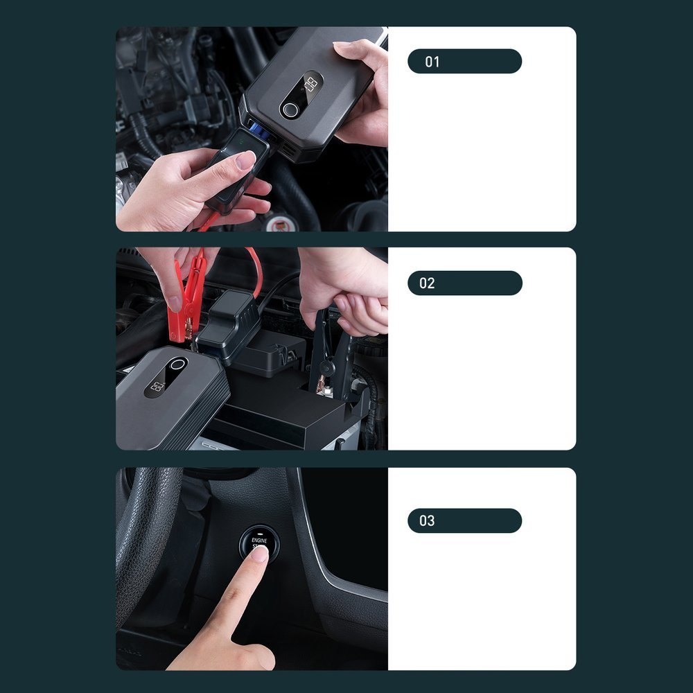 Akomuliatorius Baseus Super Energy Max Car Jump Starter (20000mAh, Peakcurrent 2000A) + Kabelis Juodas (CGNL020001) 23 Akomuliatorius Baseus Super Energy Max Car Jump Starter (20000mAh, Peakcurrent 2000A) + Kabelis Juodas (CGNL020001) 23