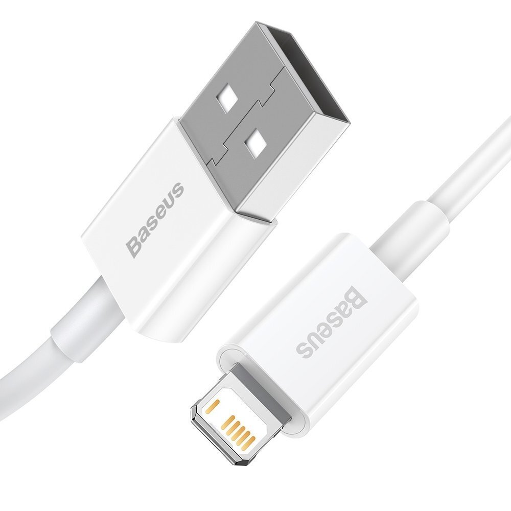 Baseus Superior Kabelis USB - Lightning 2,4A 1 m Baltas (CALYS-A02) 1 Baseus Superior Kabelis USB - Lightning 2,4A 1 m Baltas (CALYS-A02) 1