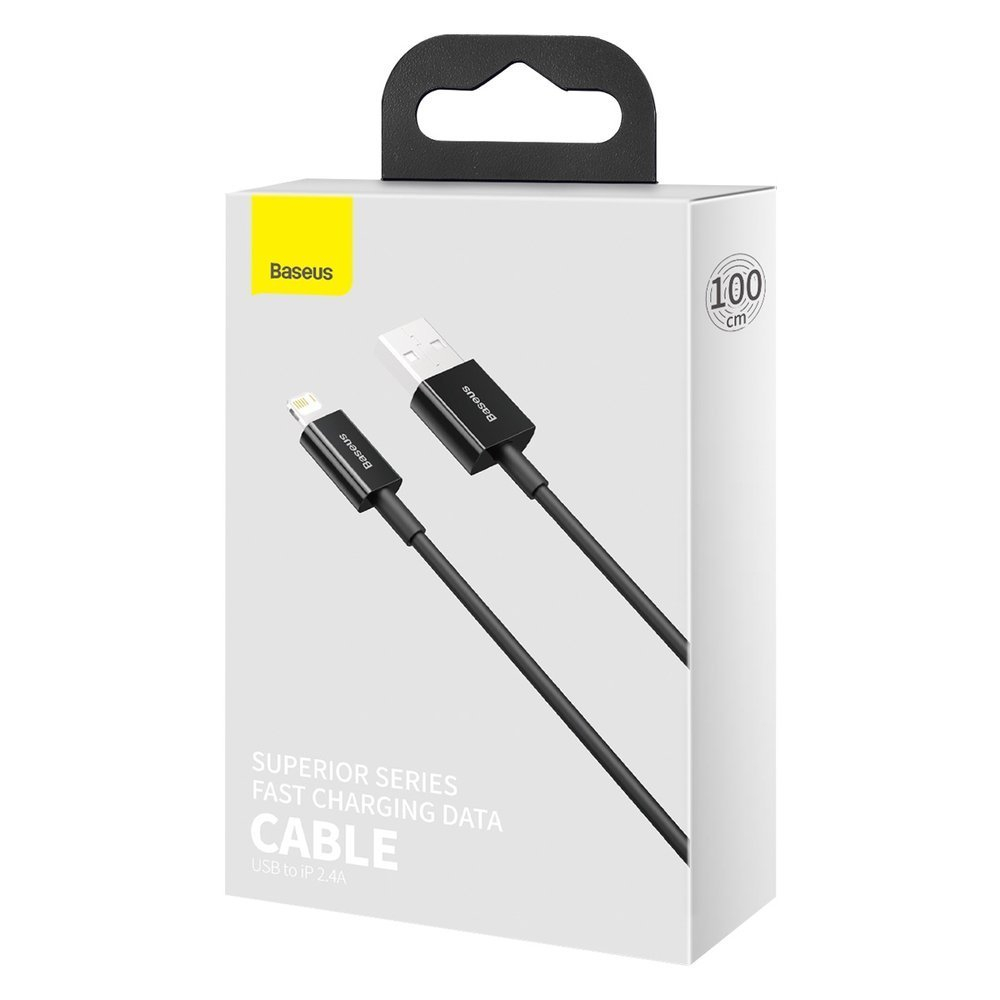 USB kabelis Baseus Superior USB - Lightning fast charging data cable 2,4 A 1 m juodas (CALYS-A01) 4 USB kabelis Baseus Superior USB - Lightning fast charging data cable 2,4 A 1 m juodas (CALYS-A01) 4