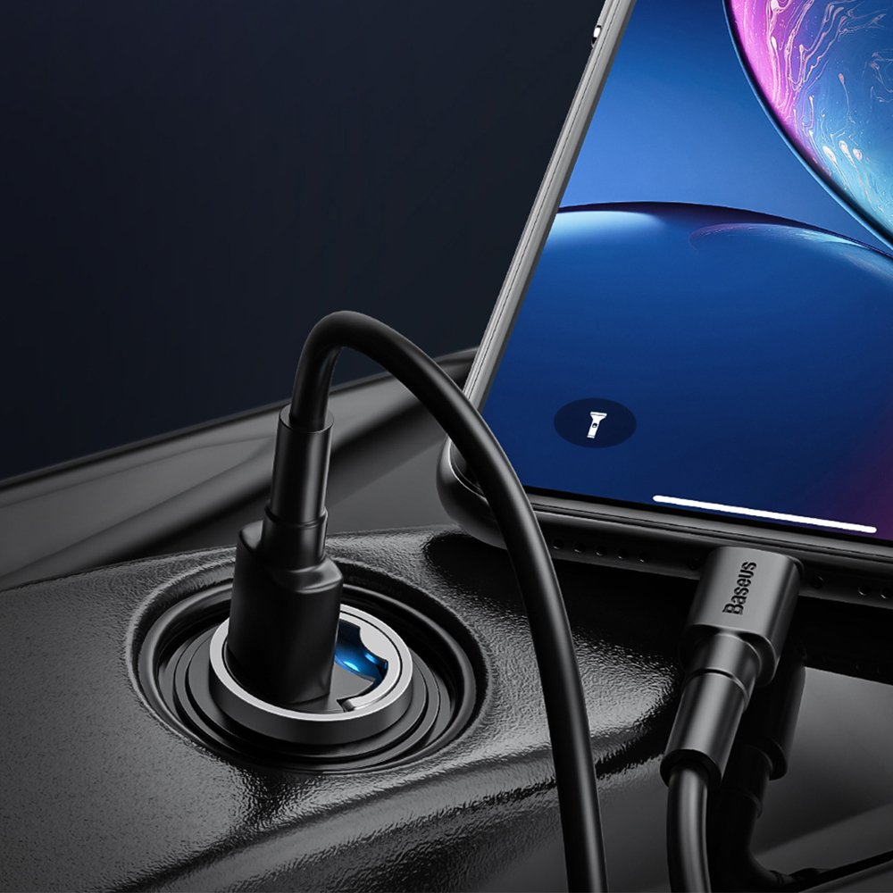 Automobilinis įkroviklis Baseus Tiny Star Mini Quick Charge Car Charger Usb Port 30W pilkas 7 Automobilinis įkroviklis Baseus Tiny Star Mini Quick Charge Car Charger Usb Port 30W pilkas 7
