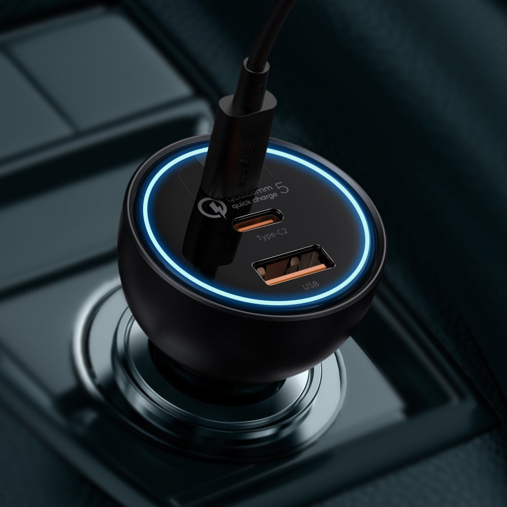 Automobilinis įkroviklis Baseus TZCCZM-0G USB-A / USB-C 160 W PPS / QC 5 / PD – pilkas 8 Automobilinis įkroviklis Baseus TZCCZM-0G USB-A / USB-C 160 W PPS / QC 5 / PD – pilkas 8
