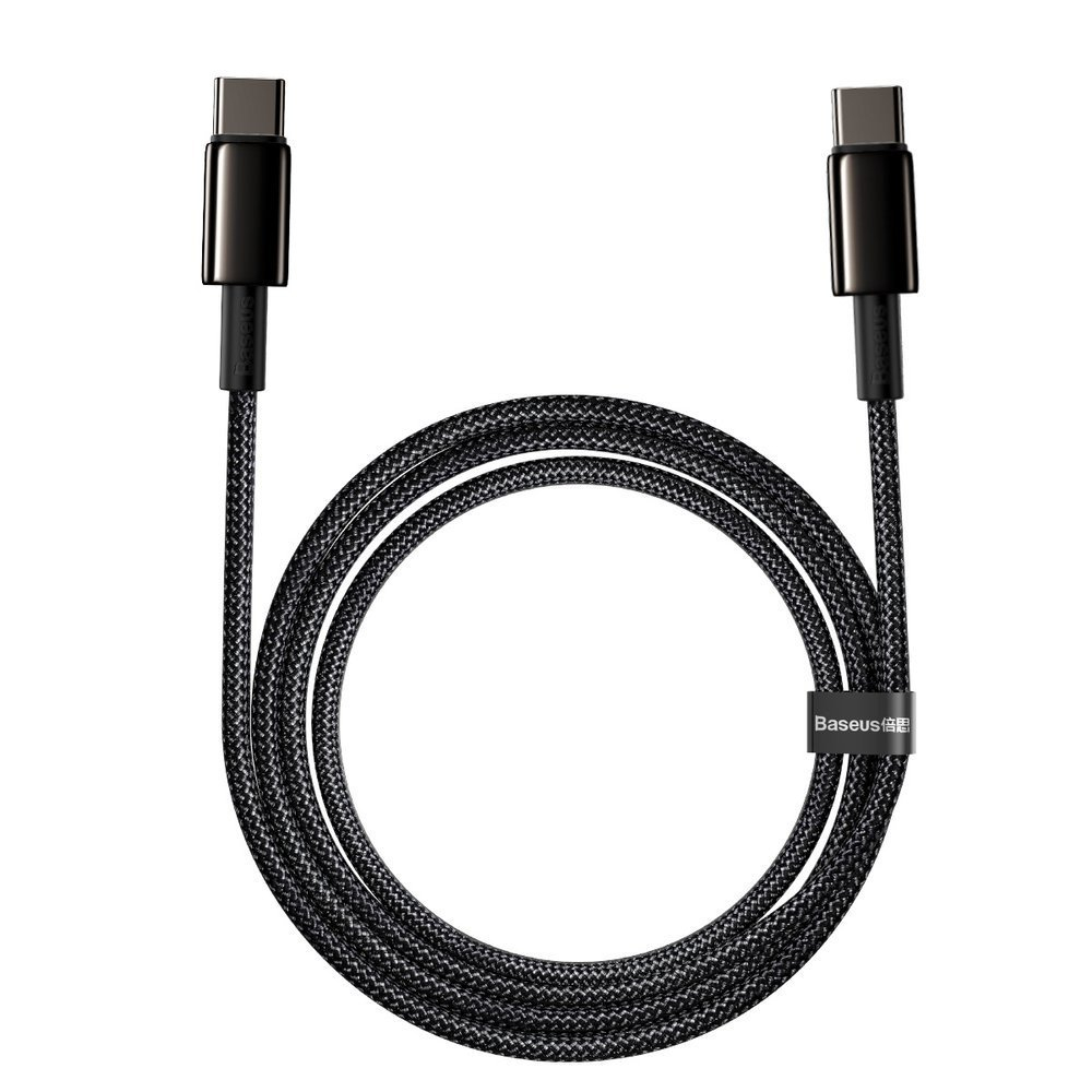 Kabelis Baseus usb Type C - USB Type C cable Power Delivery Quick Charge 100 W 5 A 2 m juodas (CATWJ-A01) 1 Kabelis Baseus usb Type C - USB Type C cable Power Delivery Quick Charge 100 W 5 A 2 m juodas (CATWJ-A01) 1