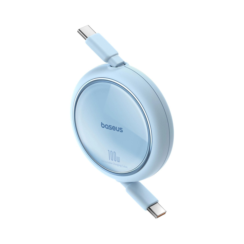 Baseus Free2Draw Mini USB-C - USB-C 100W 1m retractable Kabelis - blue 1