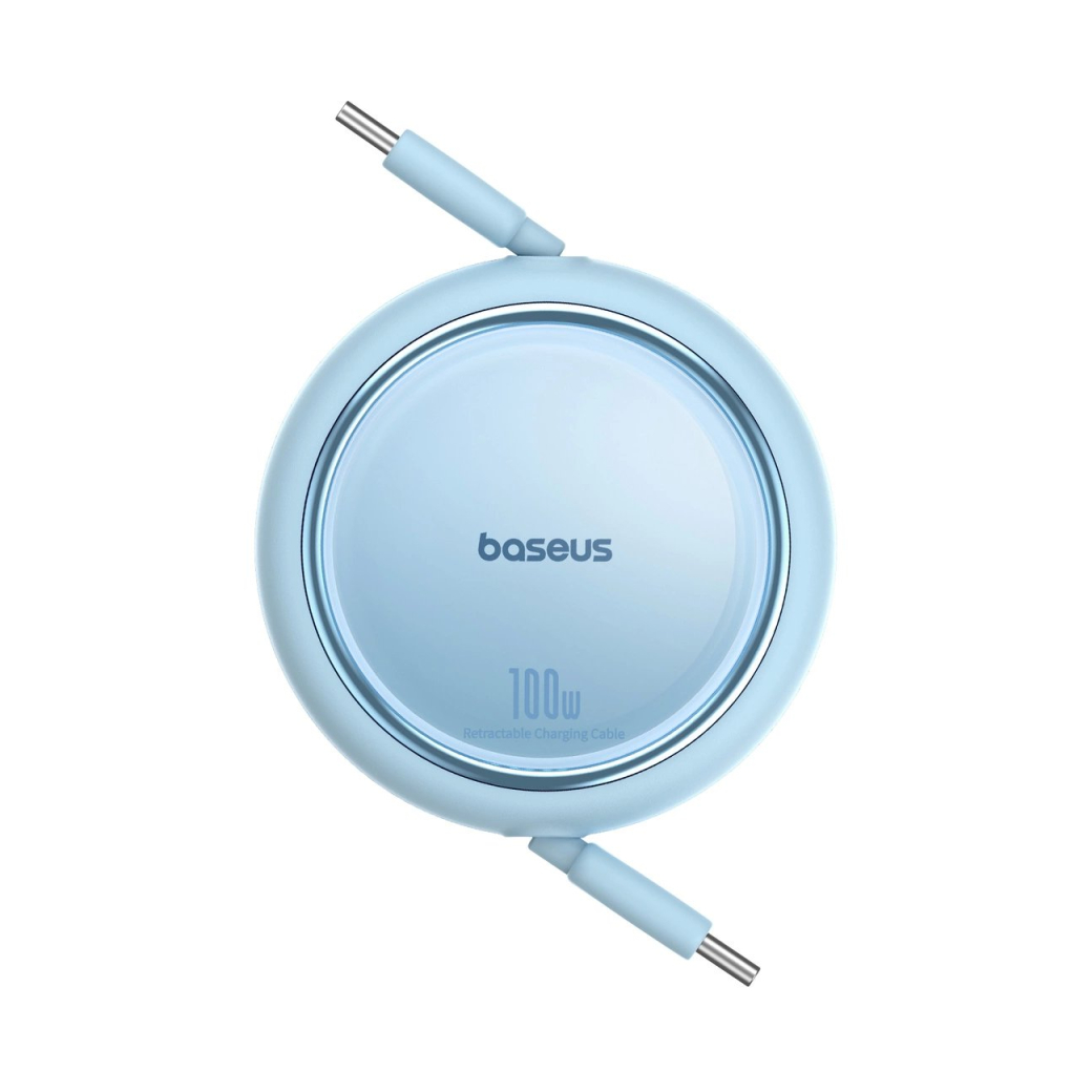 Baseus Free2Draw Mini USB-C - USB-C 100W 1m retractable Kabelis - blue 2 Baseus Free2Draw Mini USB-C - USB-C 100W 1m retractable Kabelis - blue 2