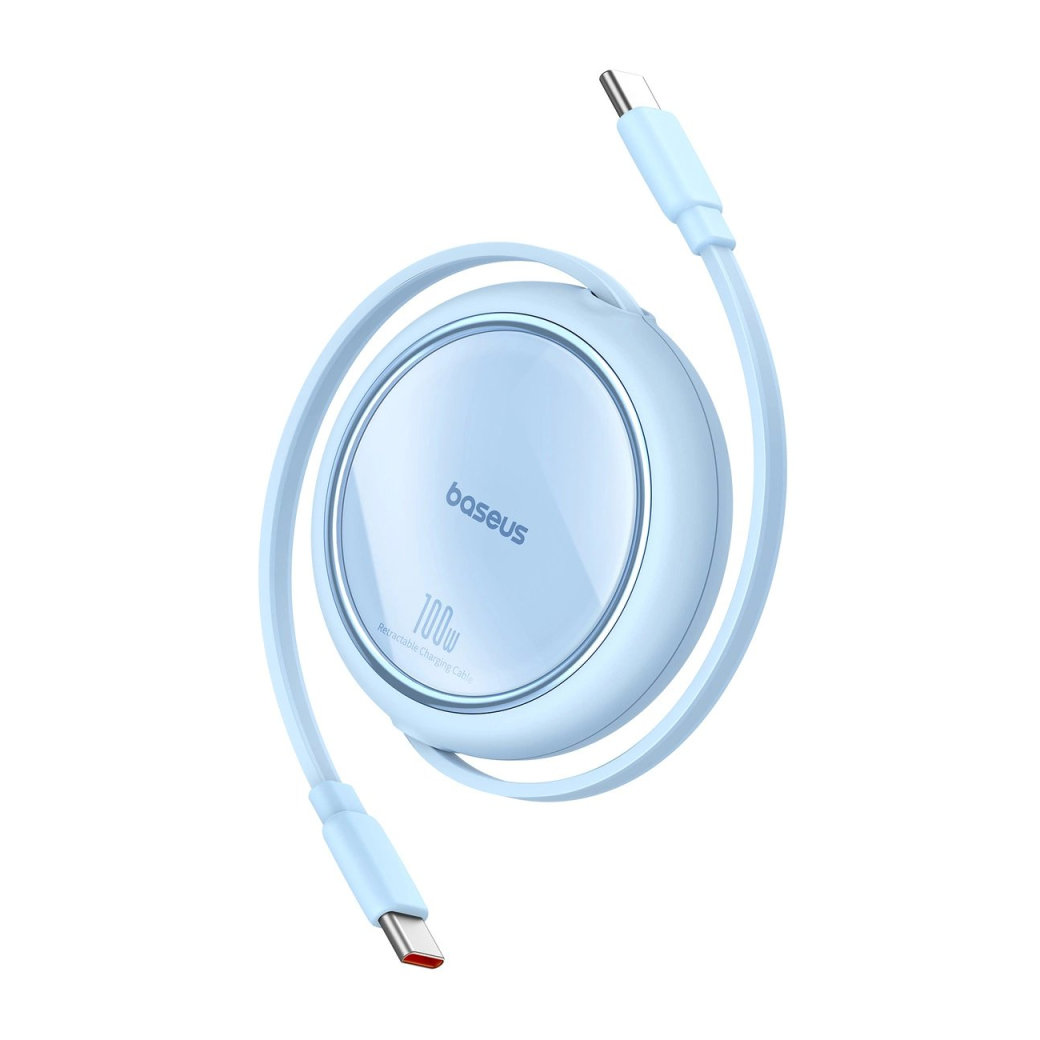 Baseus Free2Draw Mini USB-C - USB-C 100W 1m retractable Kabelis - blue