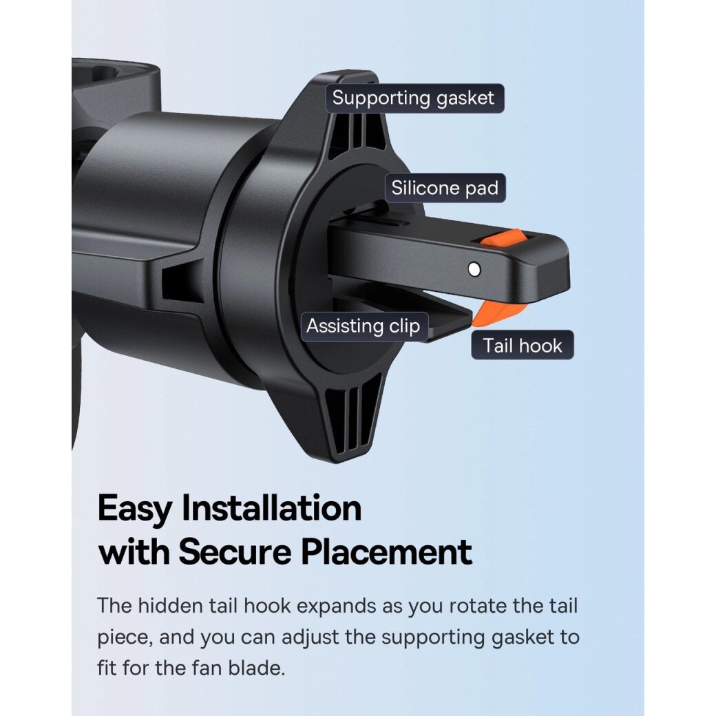Automobilinis telefono laikiklis Baseus Metal Age 3 Gravity ventiliacijos angai – juodas 5 Automobilinis telefono laikiklis Baseus Metal Age 3 Gravity ventiliacijos angai – juodas 5