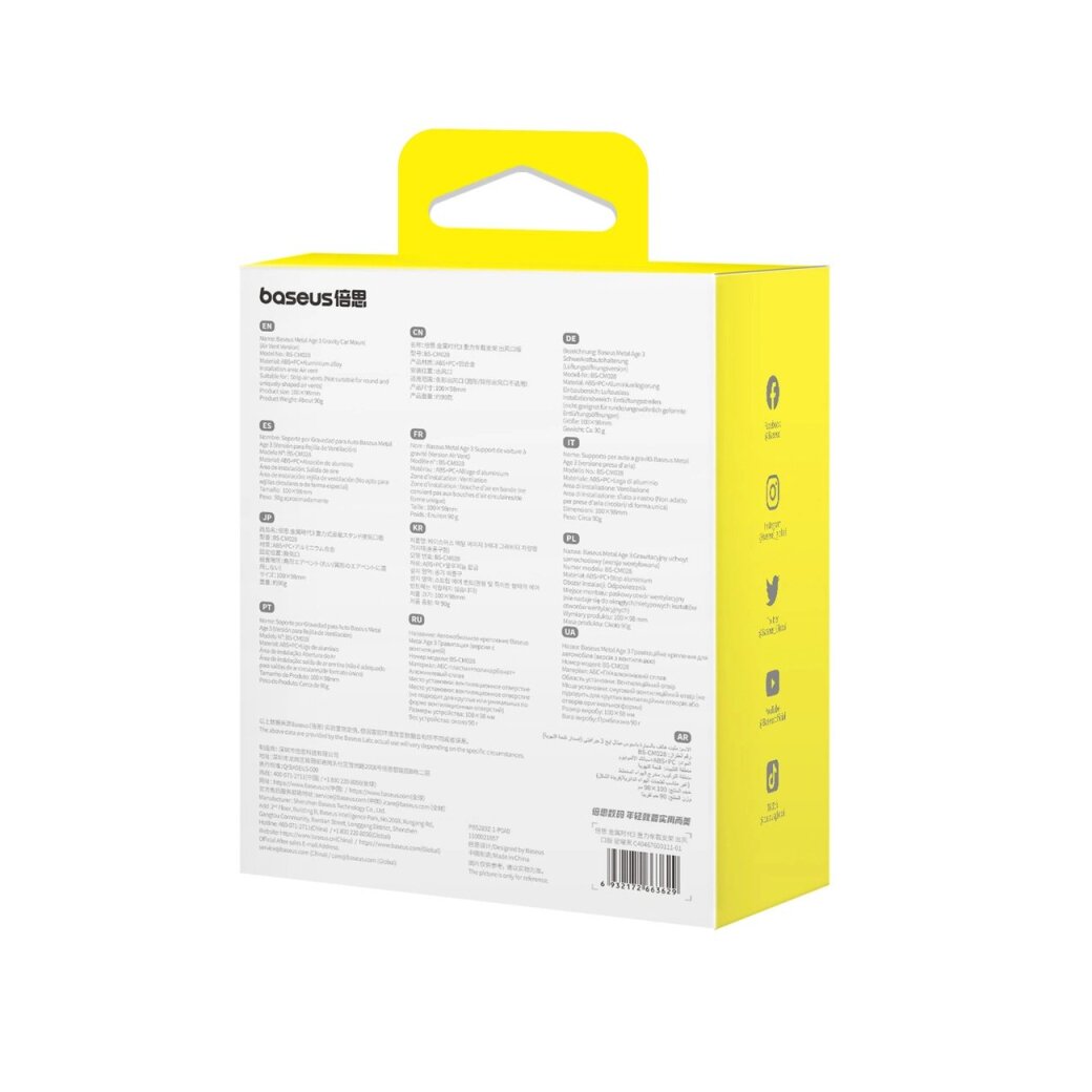 Automobilinis telefono laikiklis Baseus Metal Age 3 Gravity ventiliacijos angai – juodas 9