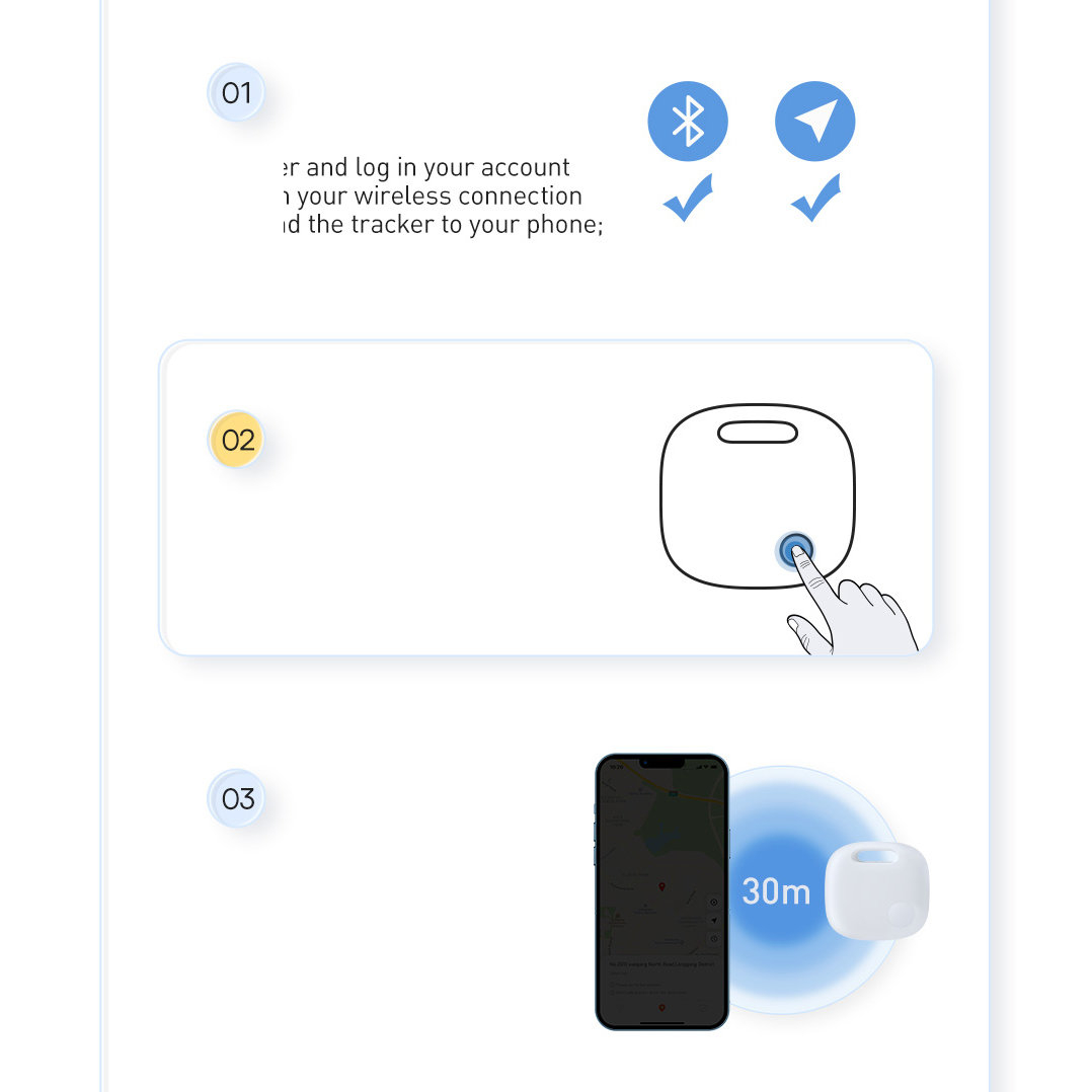 GPS seklys Baseus T2 Pro Smart Locator Baby / Piniginė / Raktai – baltas (FMTP000002) 19