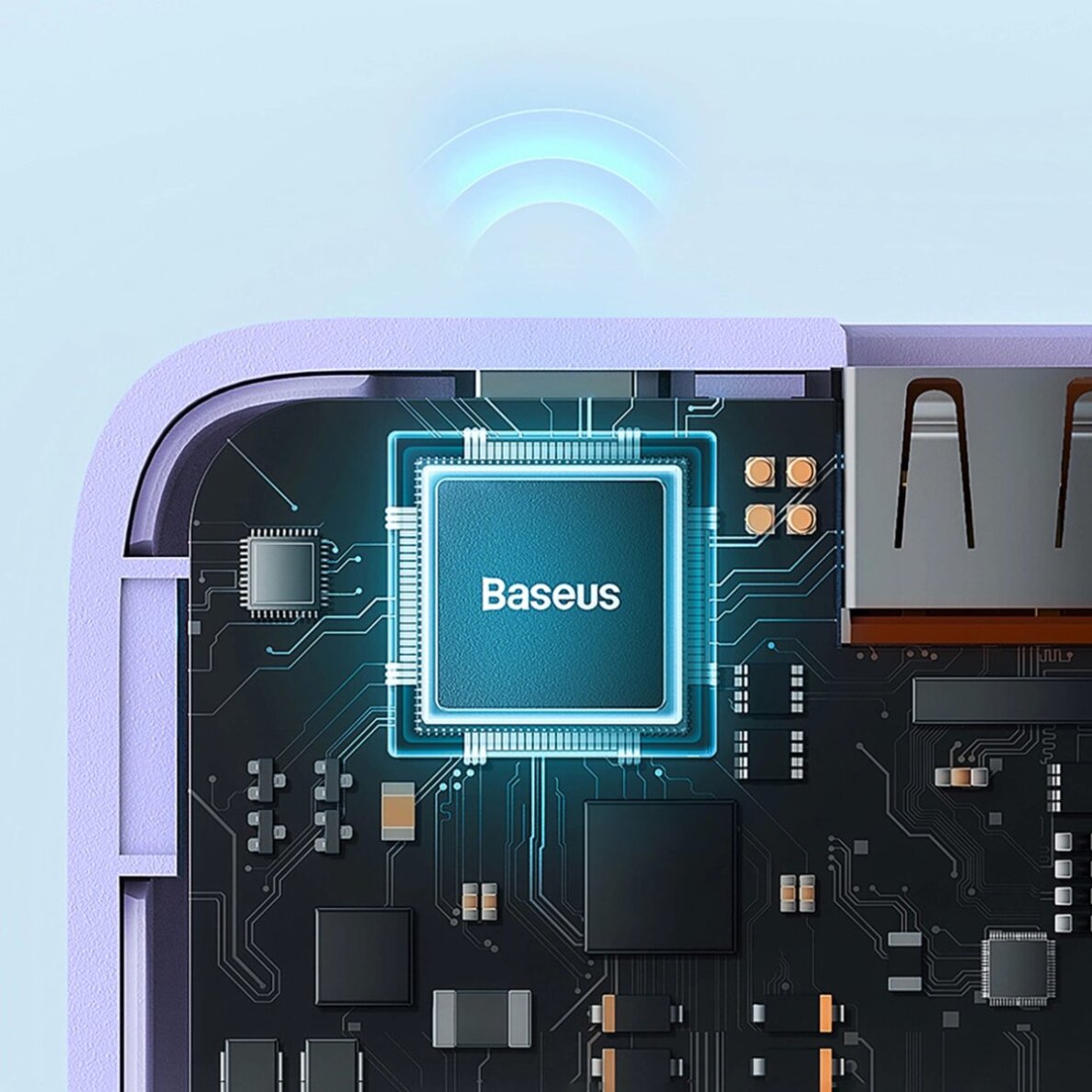 Išorinė baterija Baseus Airpow 20W 10000 mAh – violetinė 8