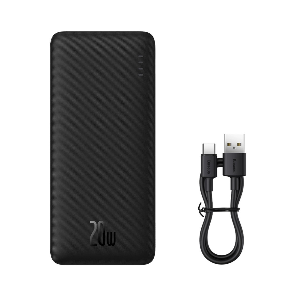 Baseus Airpow 20W 10000mAh Power Bank su Baseus Simple Series USB-A – USB-C 30 cm kabeliu – juodas