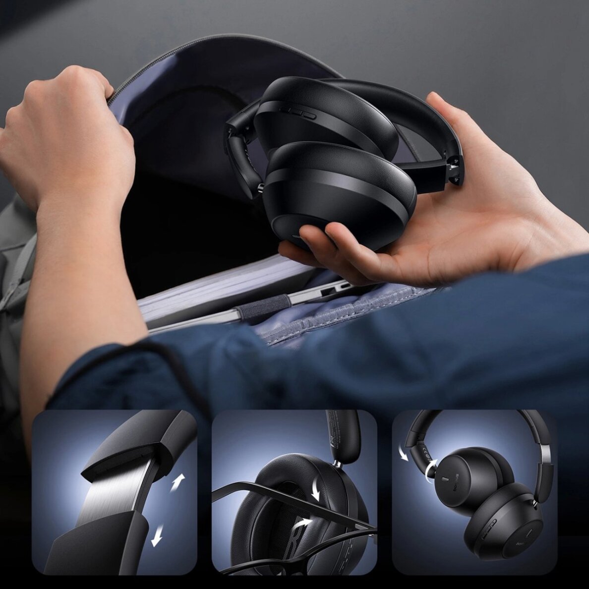 Belaidės ausinės Baseus Bass 30 Max On-Ear Bluetooth 5.3 – juodos 14 Belaidės ausinės Baseus Bass 30 Max On-Ear Bluetooth 5.3 – juodos 14