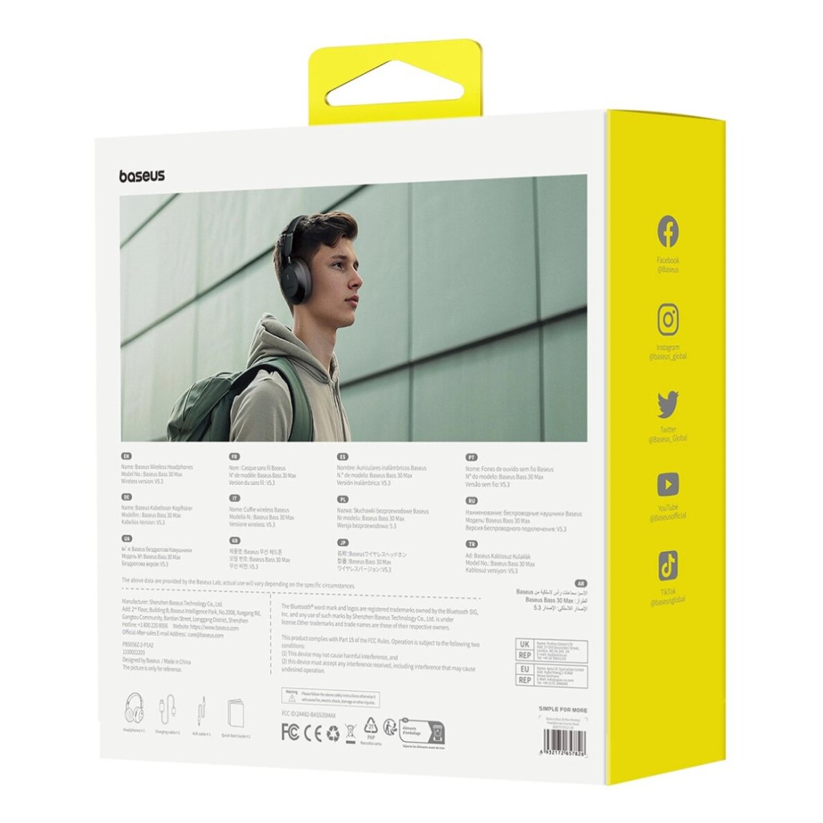 Belaidės ausinės Baseus Bass 30 Max On-Ear Bluetooth 5.3 – juodos 7