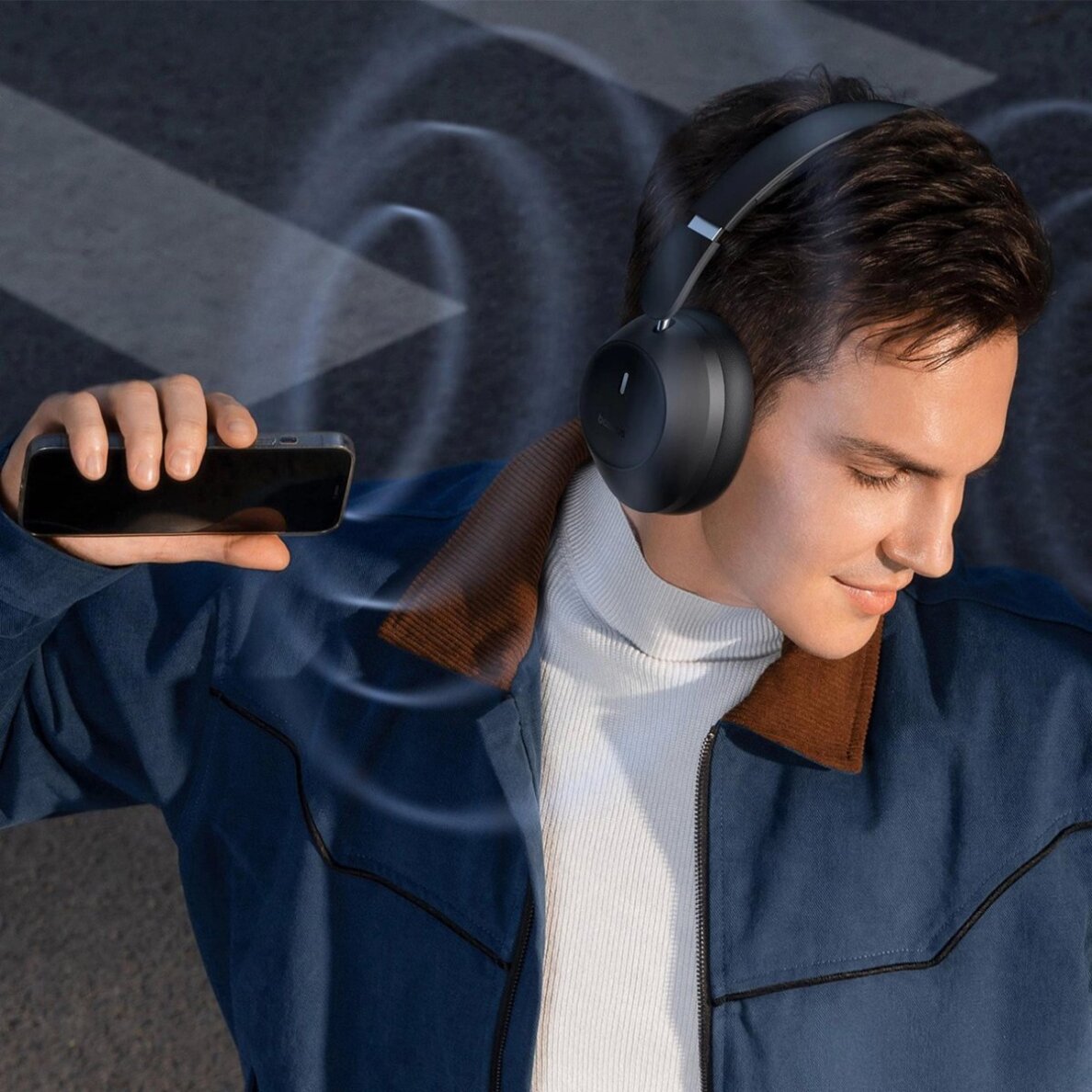 Belaidės ausinės Baseus Bass 30 Max On-Ear Bluetooth 5.3 – juodos 8
