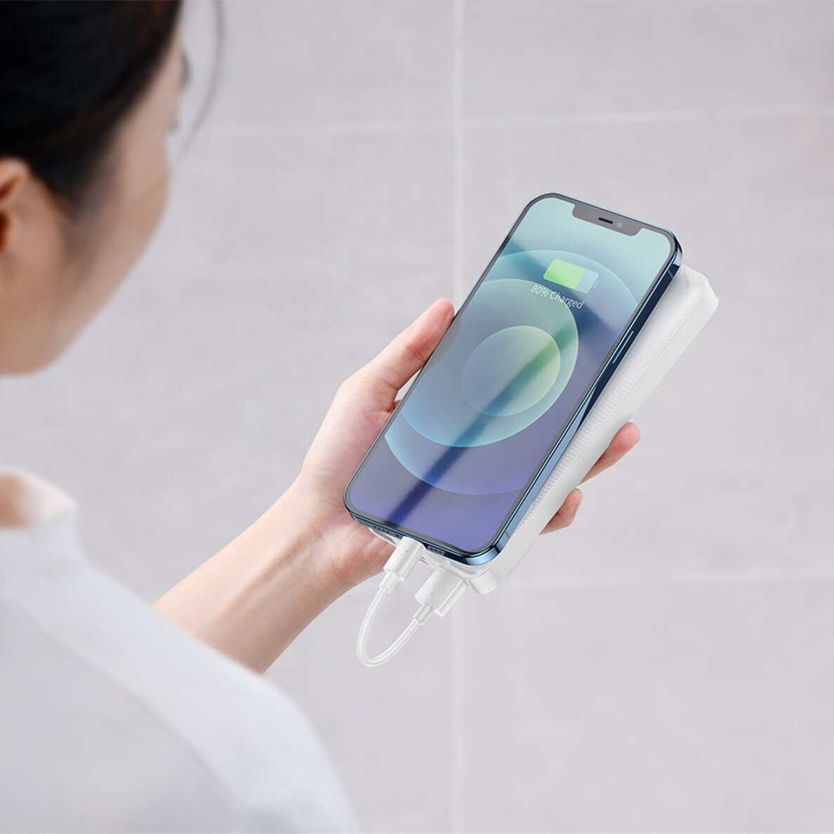 Baseus Bipow Fast Charging Power Bank 20000mAh 15W white (Overseas Edition) + USB-A - Micro USB 0.25m cable Baltas (PPBD050102) 10 Baseus Bipow Fast Charging Power Bank 20000mAh 15W white (Overseas Edition) + USB-A - Micro USB 0.25m cable Baltas (PPBD050102) 10