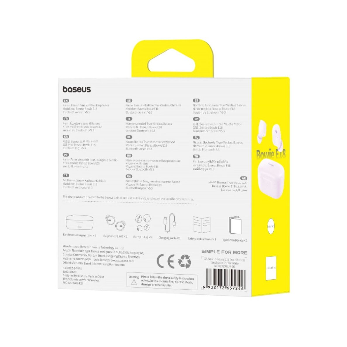 Belaidės ausinės Baseus Bowie E18 TWS ENC IPX4 – violetinės 7 Belaidės ausinės Baseus Bowie E18 TWS ENC IPX4 – violetinės 7