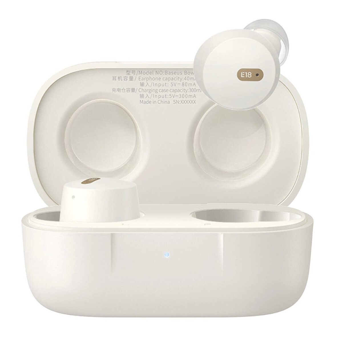 Belaidės ausinės Baseus Bowie E18 TWS ENC IPX4 – baltos