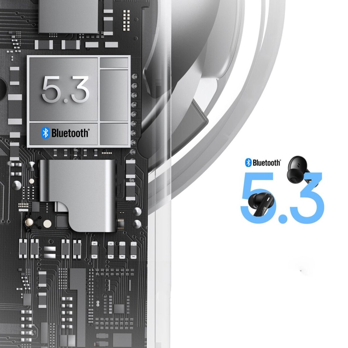 Belaidės ausinės Baseus Bowie E19 TWS In-Ear – juodos 15 Belaidės ausinės Baseus Bowie E19 TWS In-Ear – juodos 15