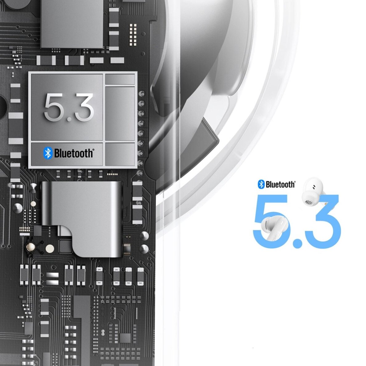 Belaidės ausinės Baseus Bowie E19 TWS In-Ear – baltos 15 Belaidės ausinės Baseus Bowie E19 TWS In-Ear – baltos 15