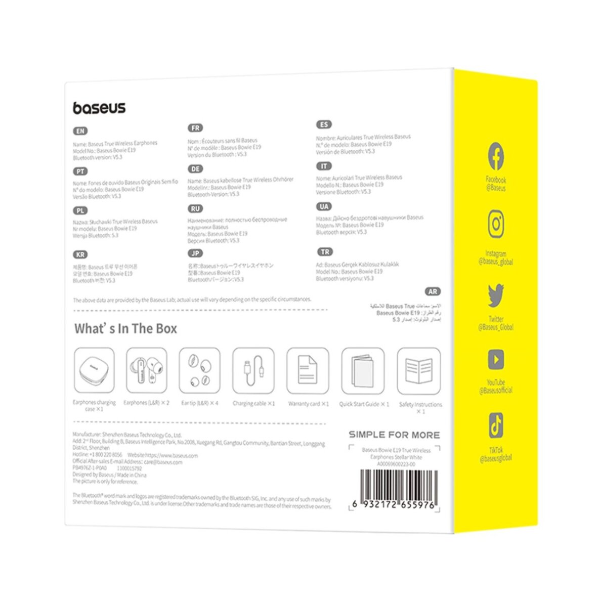 Belaidės ausinės Baseus Bowie E19 TWS In-Ear – baltos 8