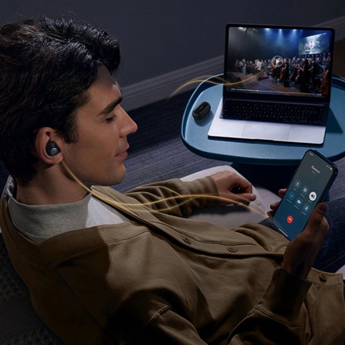 Belaidės ausinės Baseus Bowie MA20 Pro TWS su ANC ir IPX6 – juodos 13