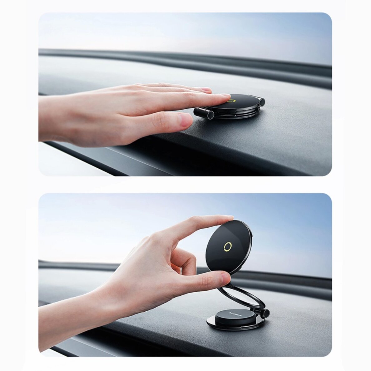 Automobilinis laikiklis Baseus BS-CW06 MagPro II su MagSafe prietaisų skydeliui – juodas 12 Automobilinis laikiklis Baseus BS-CW06 MagPro II su MagSafe prietaisų skydeliui – juodas 12